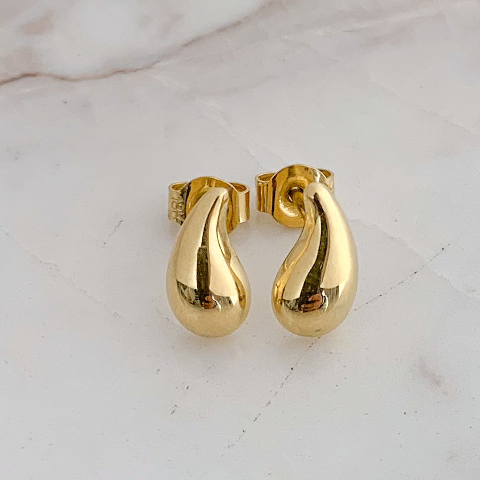 Aretes Gota Drop oro 18k