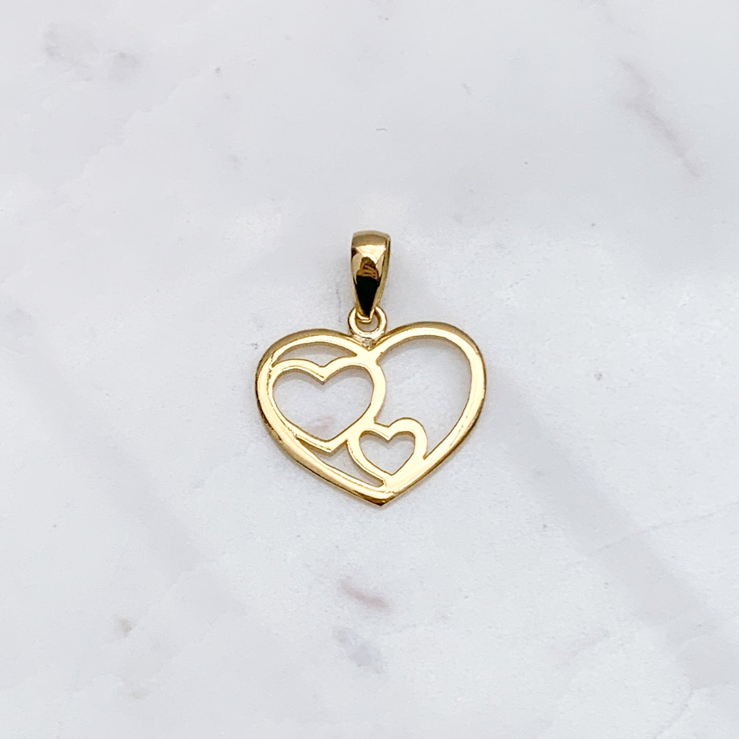 Dije Doble Corazón Oro18k