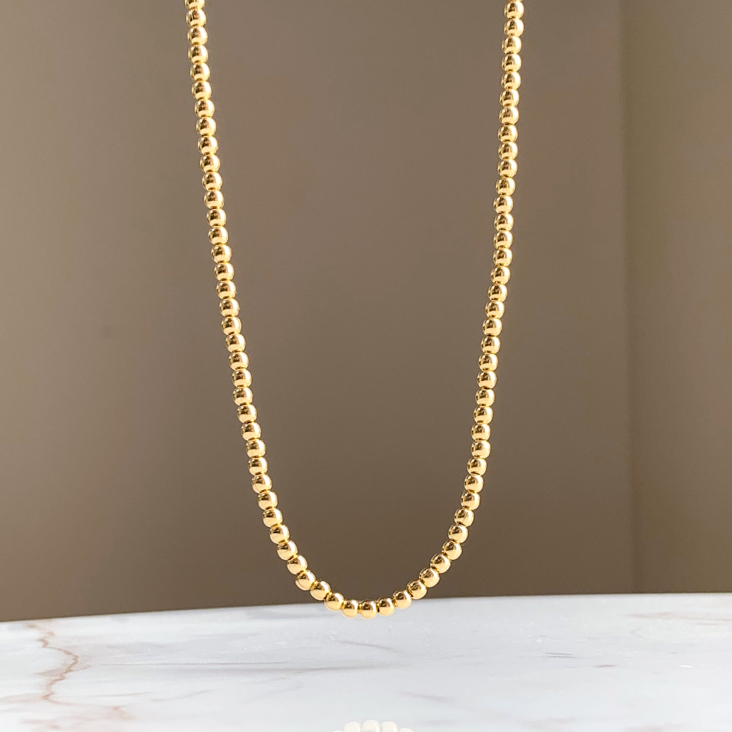 Cadena Bolitas 3 mm en oro 18k