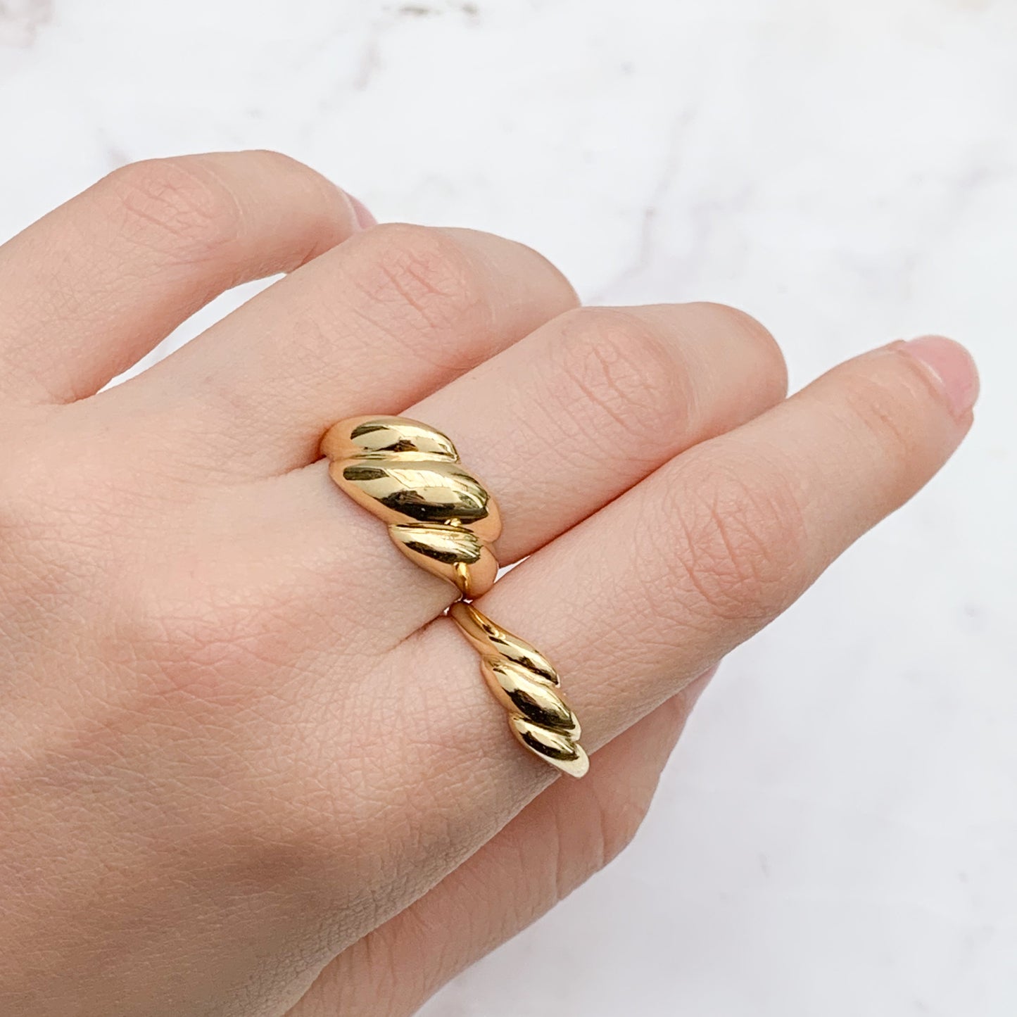 Anillo Big Croissant en Oro 18K