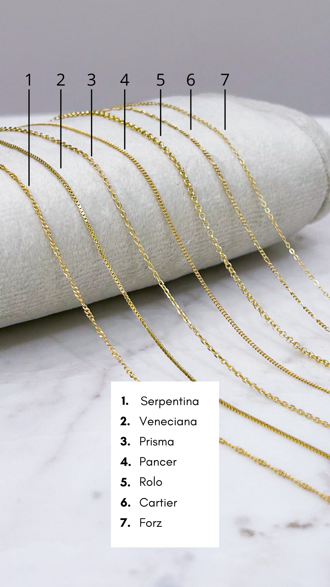 Cadenas varias Oro18k - 50 cm