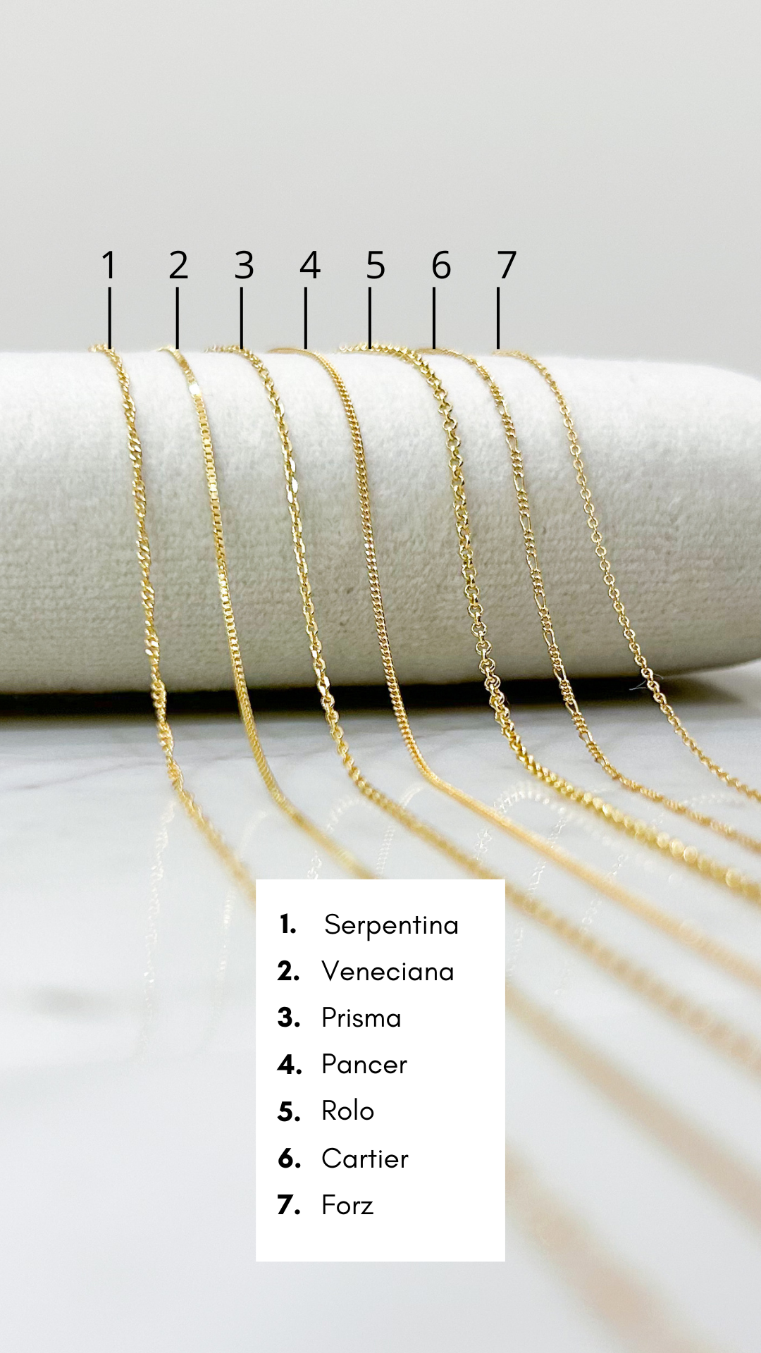 Cadenas varias Oro18k - 50 cm