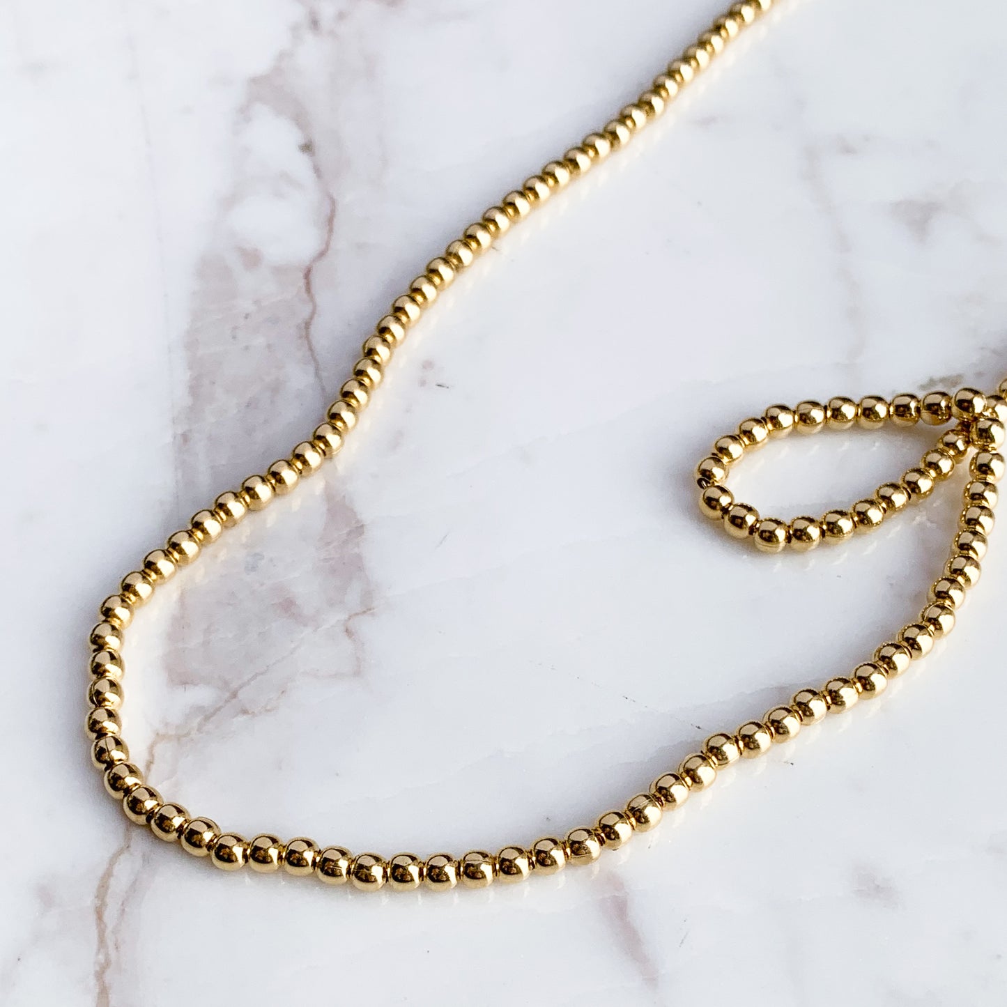 Cadena Bolitas 3 mm en oro 18k