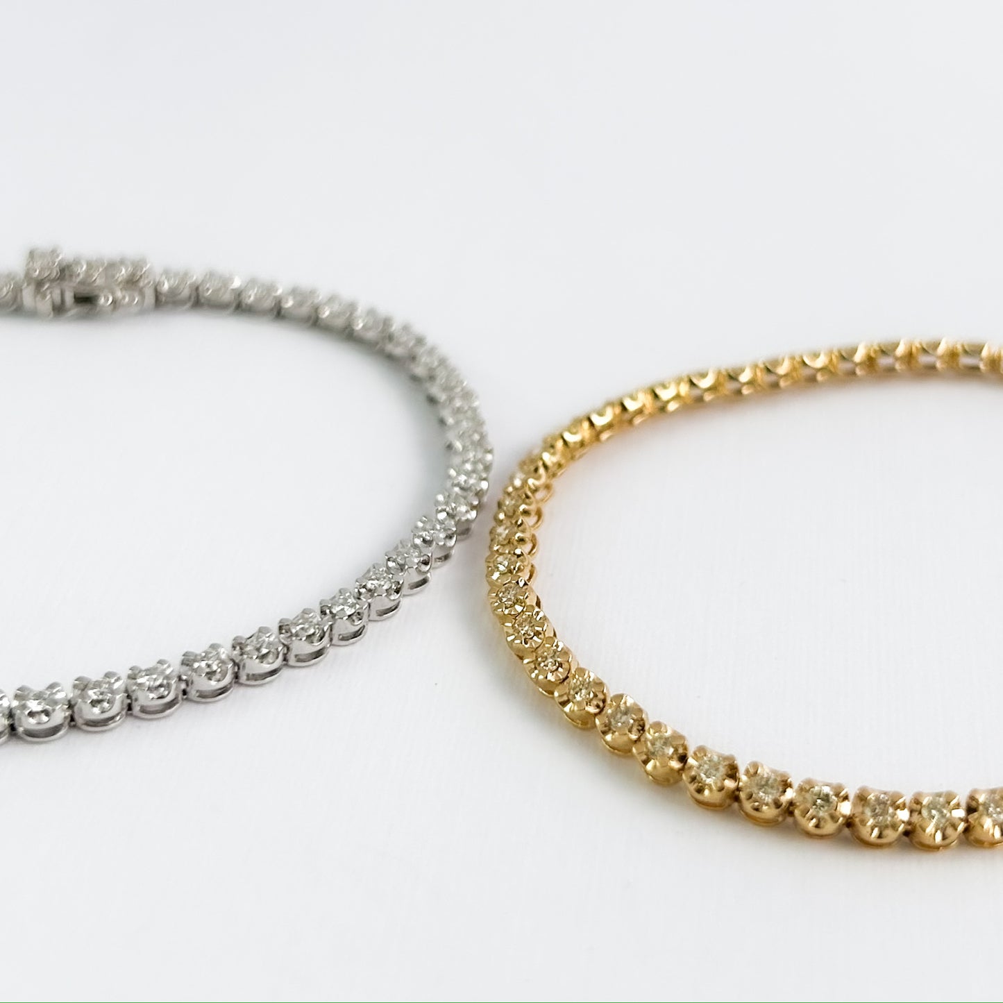Tenis star setting engaste redondo con diamantes 1 ct oro 18k