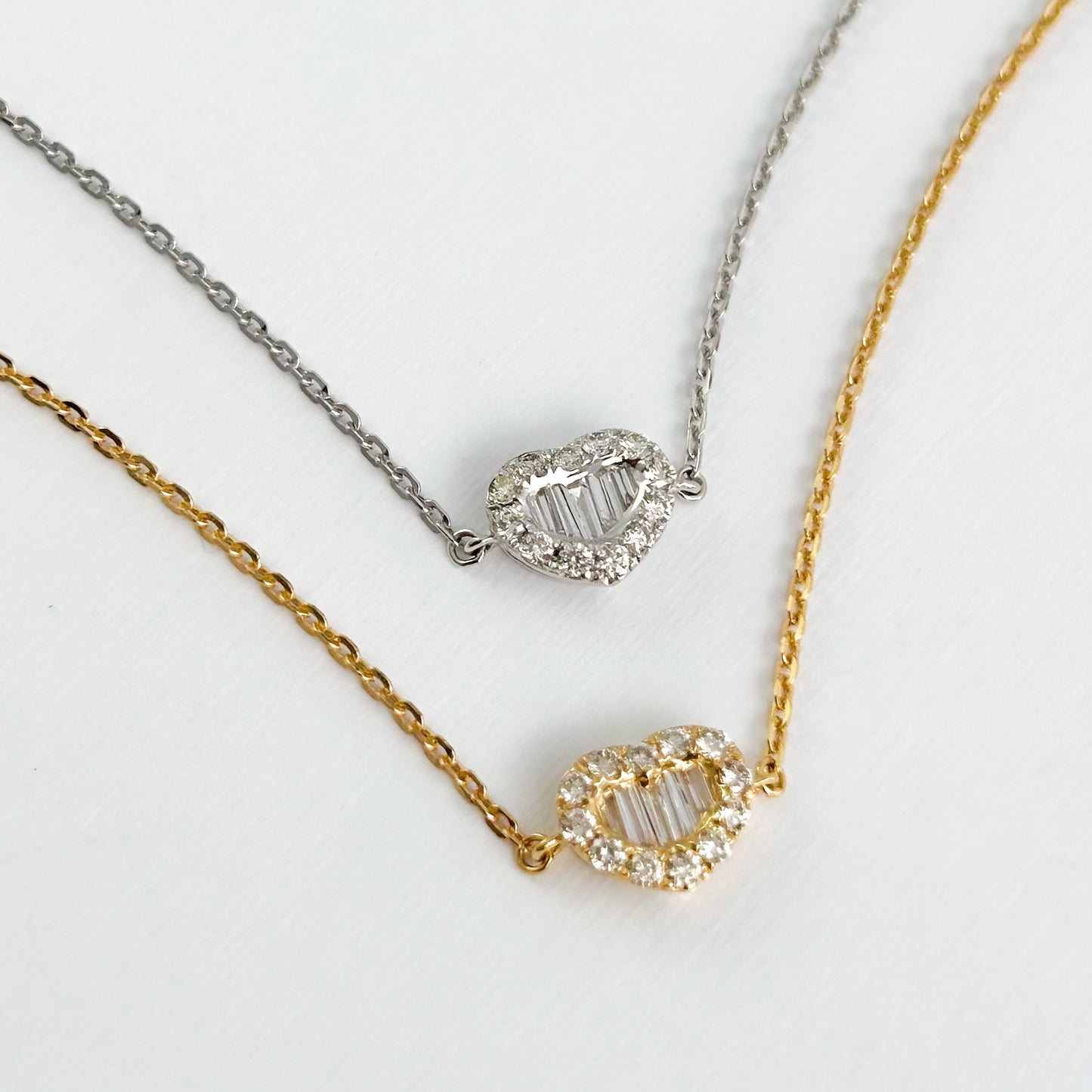 Pulsera corazón con diamantes oro 18k
