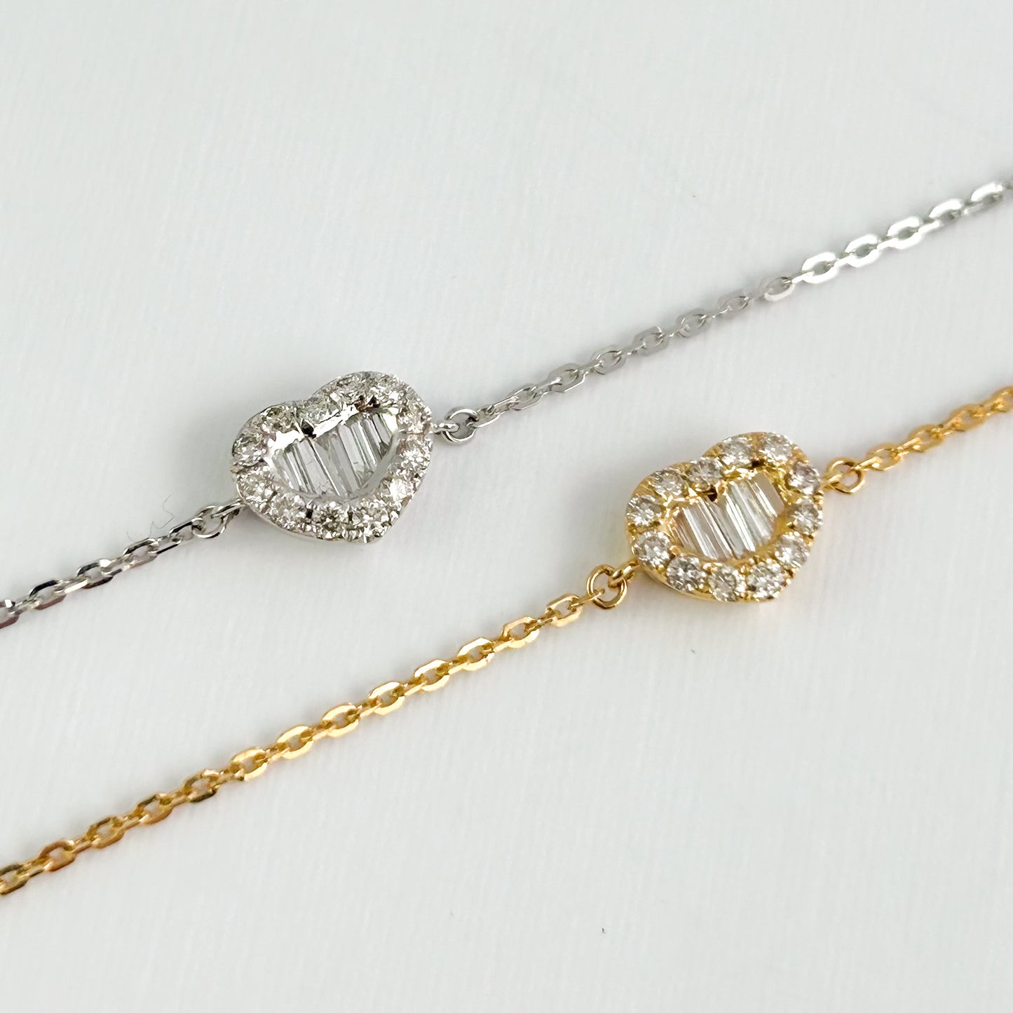 Pulsera corazón con diamantes oro 18k