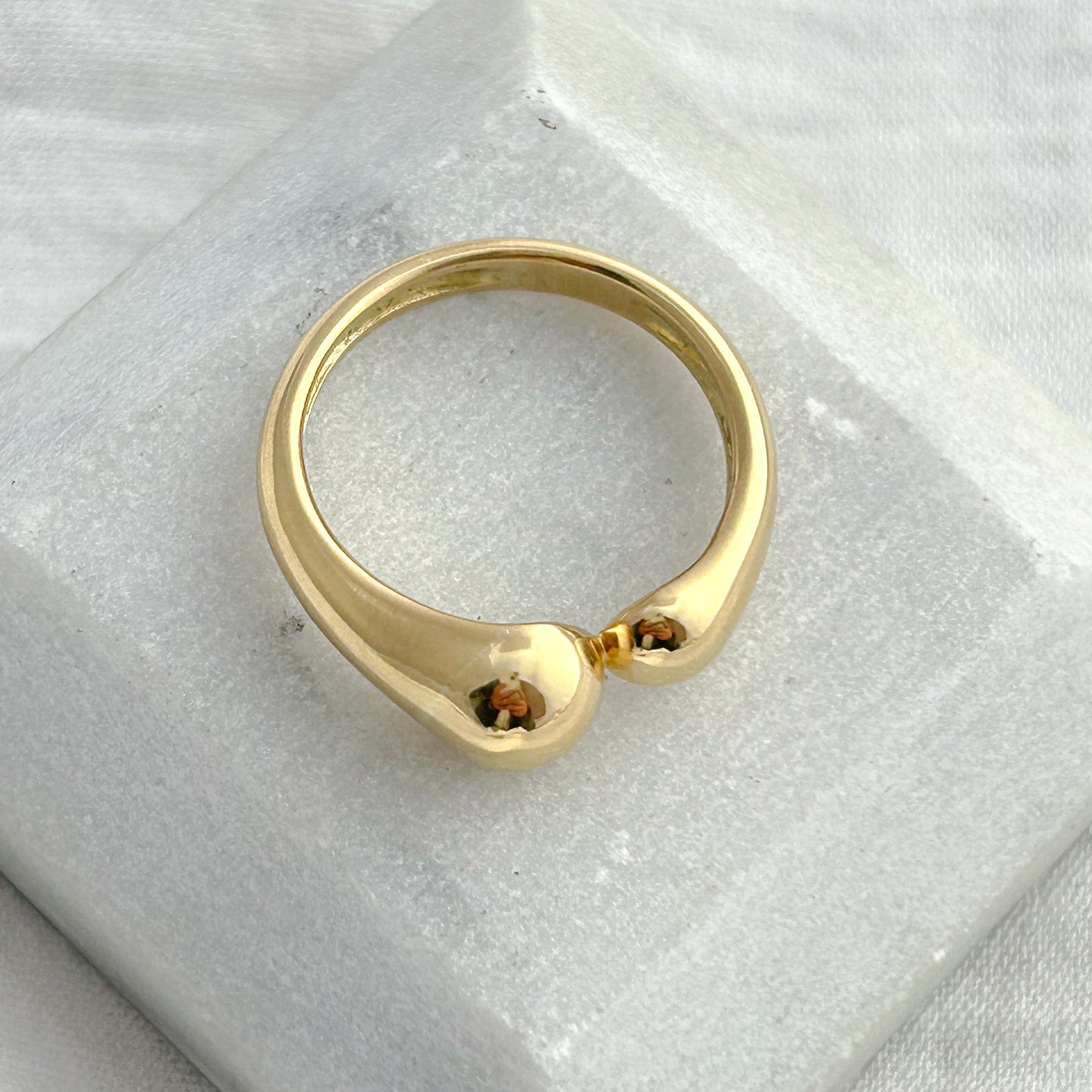 Anillo doble gota oro 18k