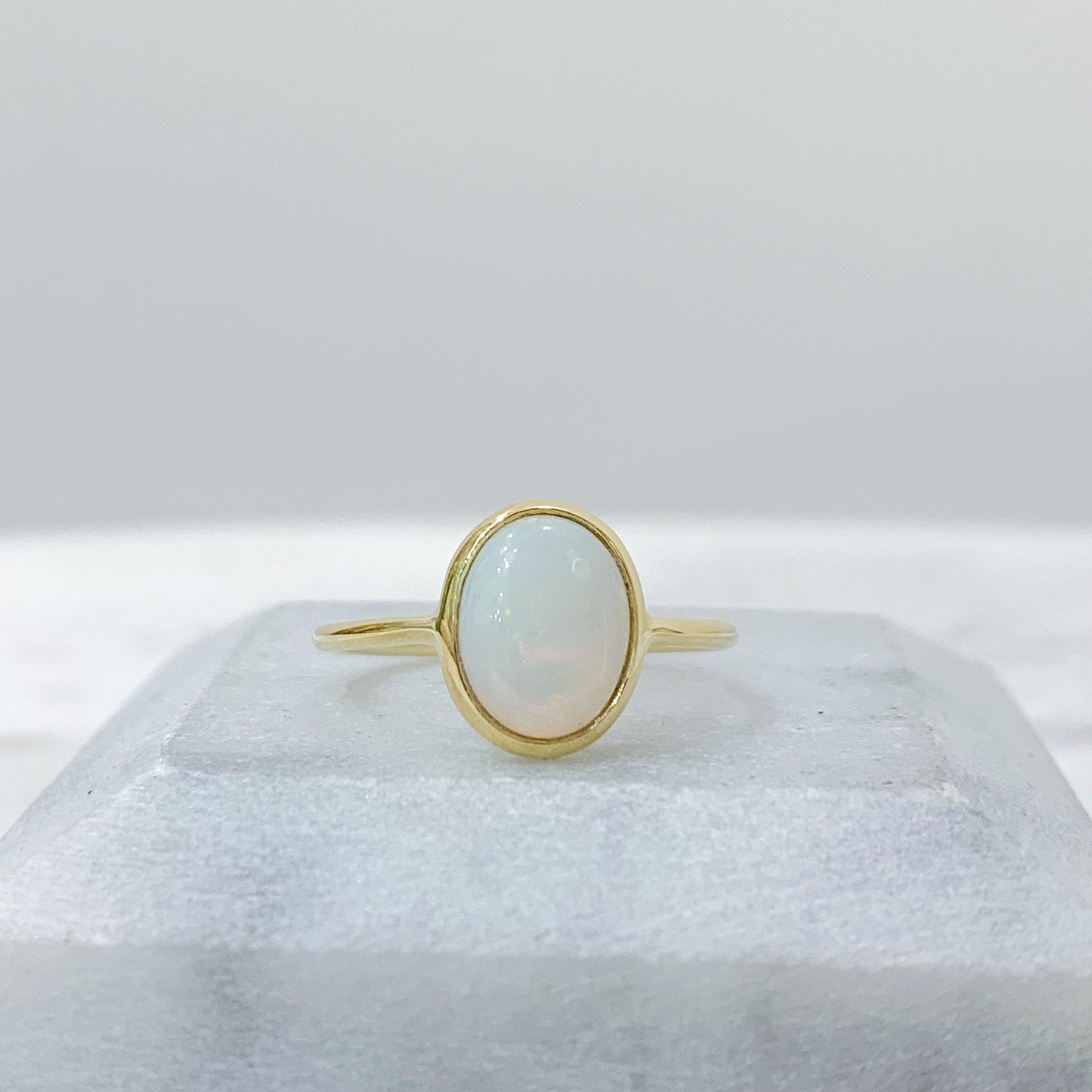 Anillo ópalo andino oro 18k