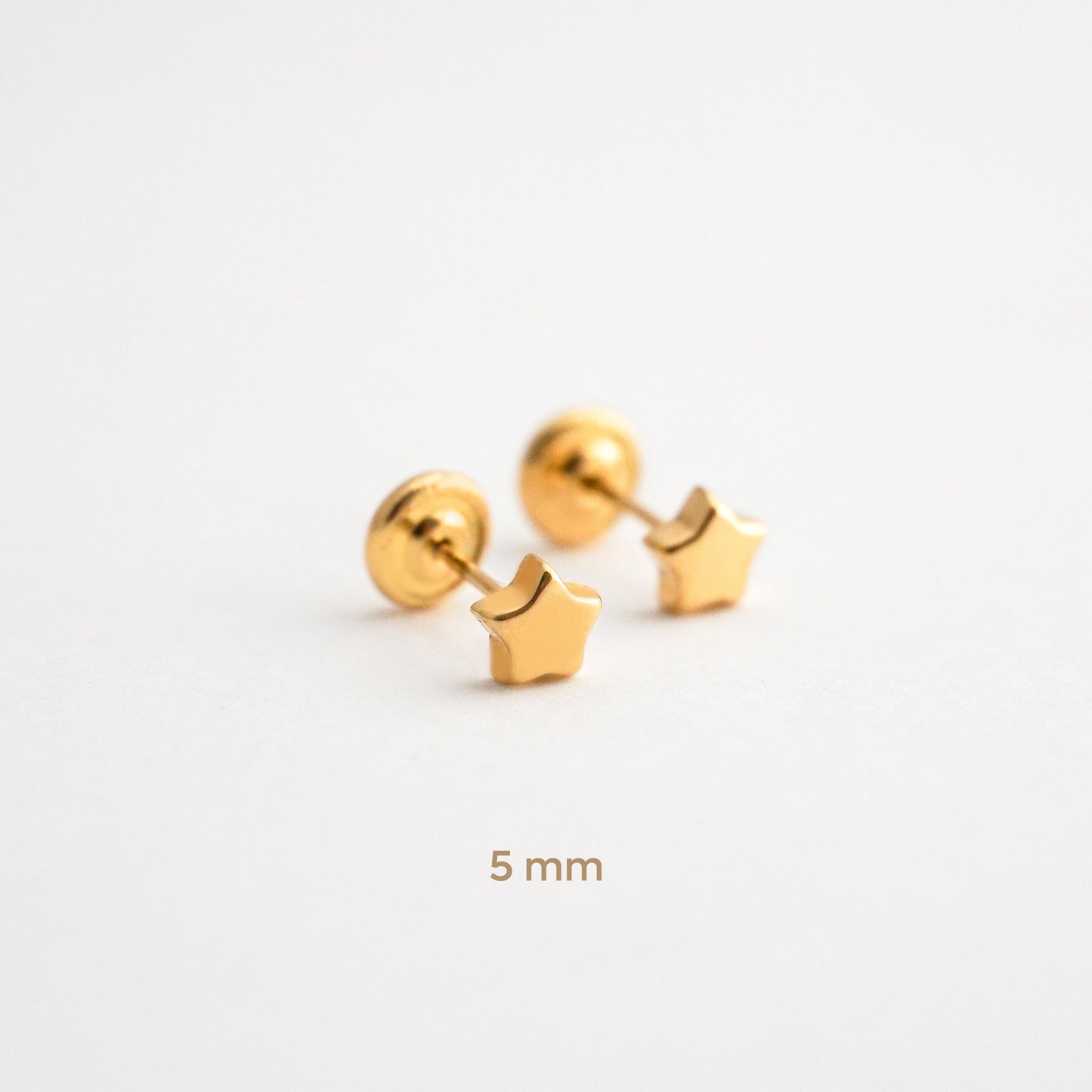 Aretes de Bebé de Estrella en Oro 18K