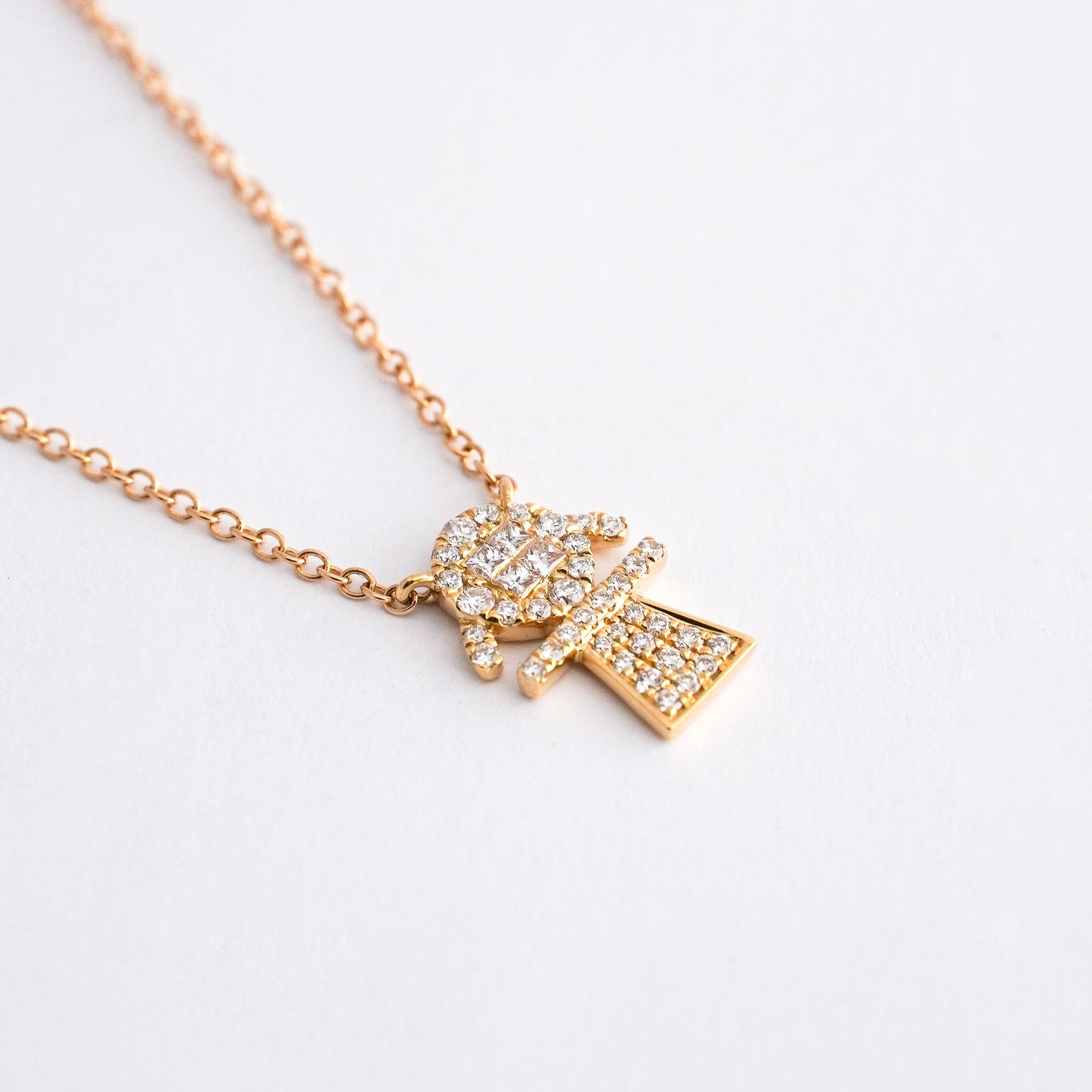 Collar niña con diamantes en oro18k