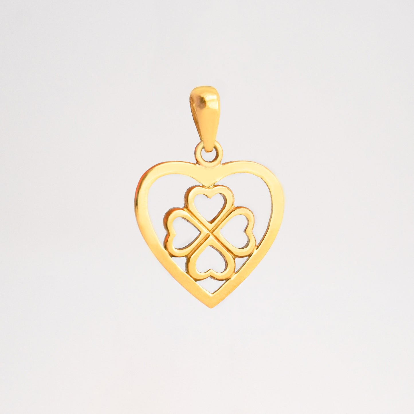 Dije Corazón 4 Hojas Oro 18K