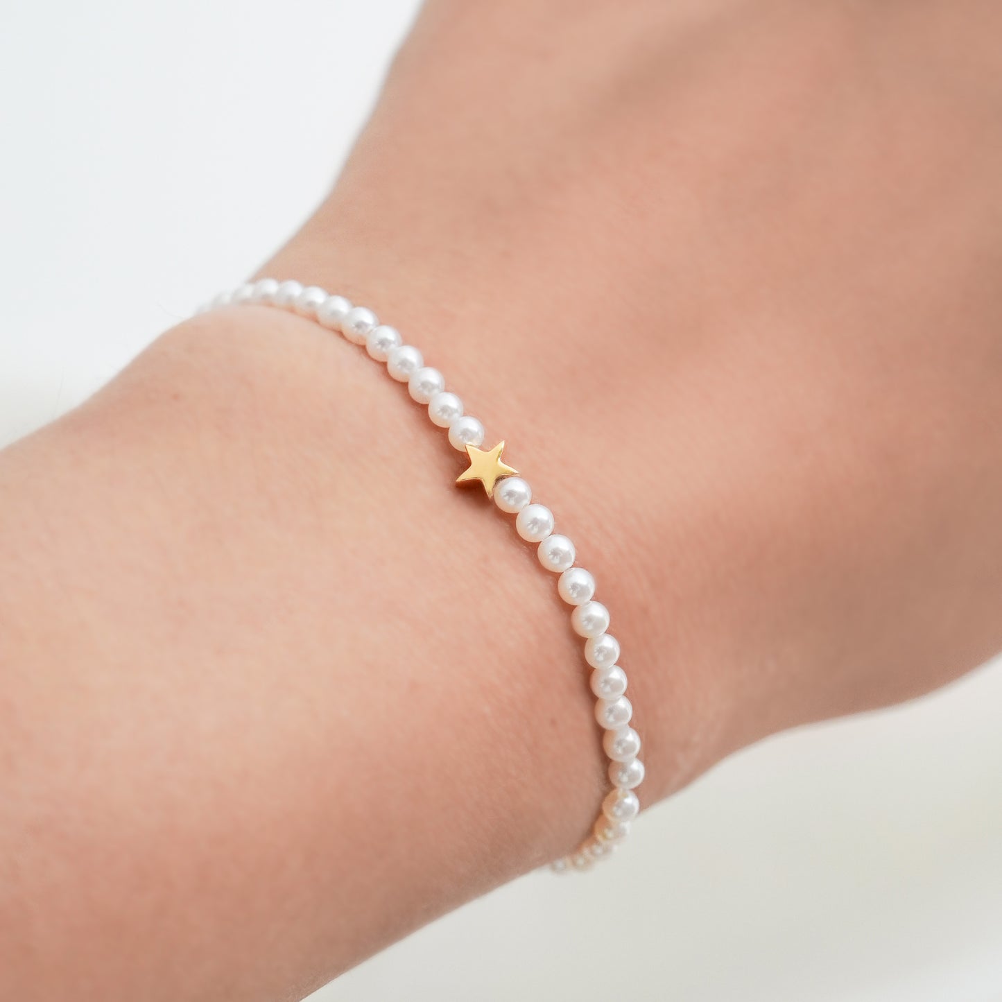 Pulsera Estrella de Perlas Naturales Oro 18K