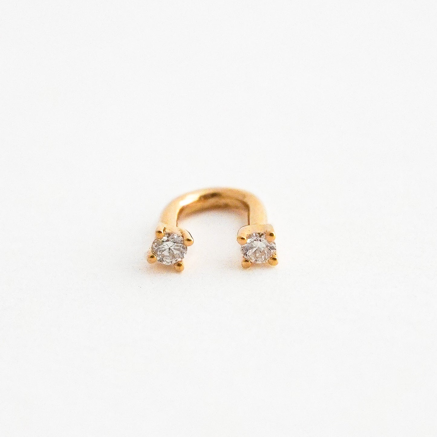 Piercing Argolla U Hoop con Diamantes Naturales en Oro 18K