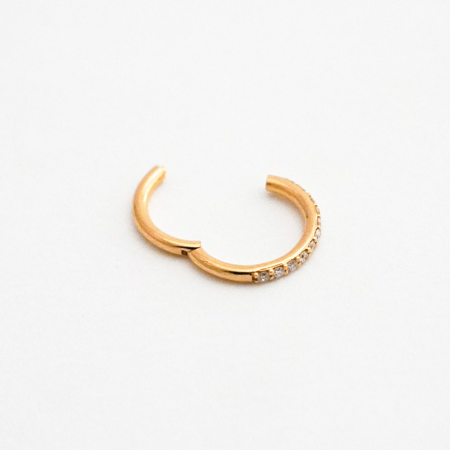 Clicker en Oro18k con diamantes naturales 8 mm - Piercing