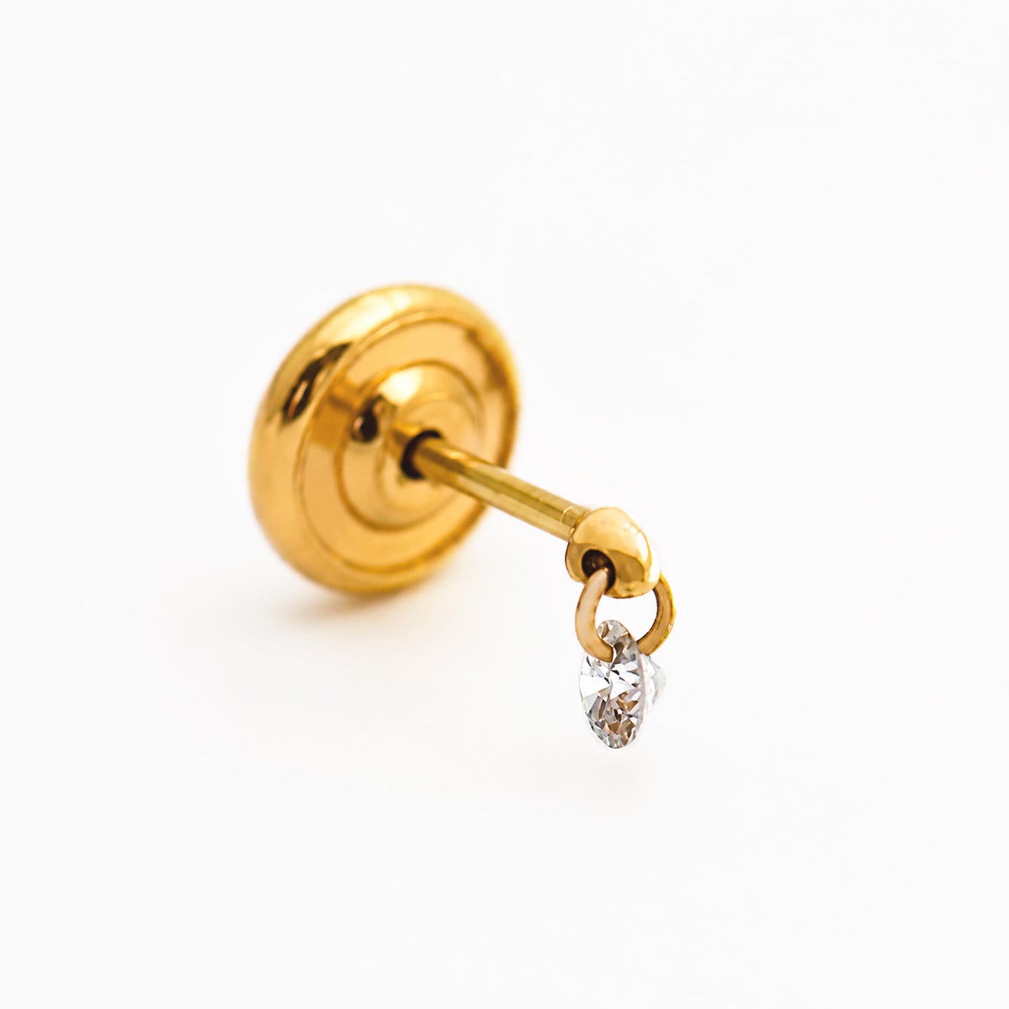 Piercing / 1/2 arete Bebé Brilliant Dancer con Diamantes Naturales en Oro 18K