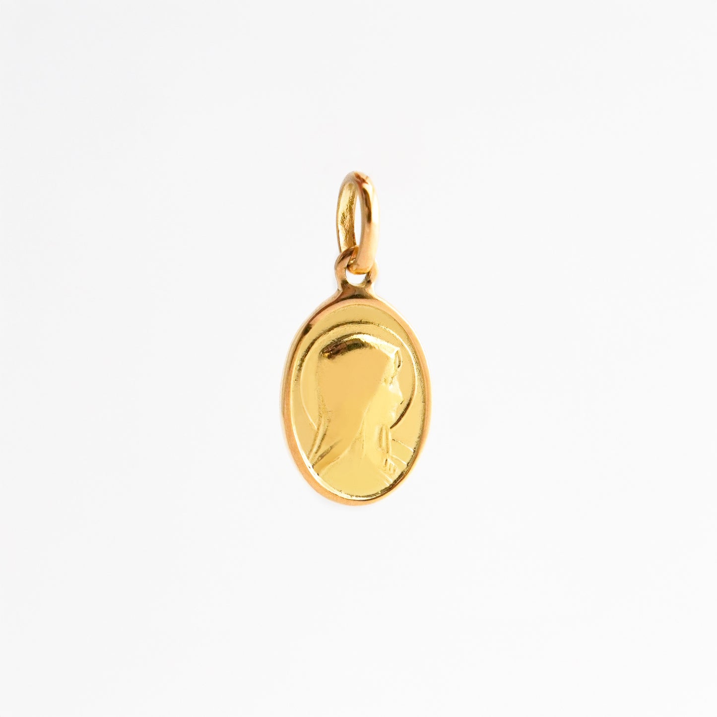 Escapulario Virgen de Fátima Oval en Oro 18K