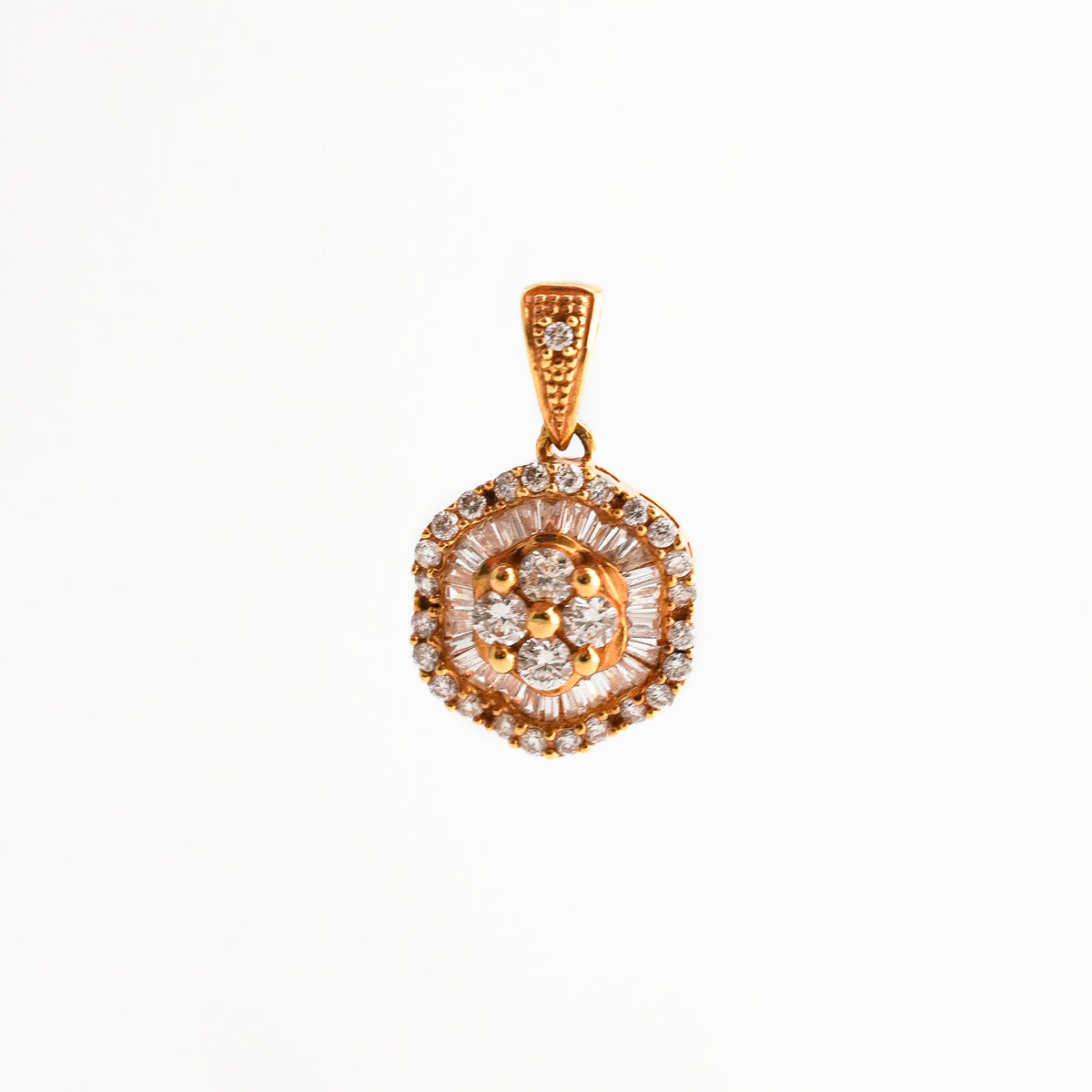 Dije Roseta Wave Diamantes Oro 18K