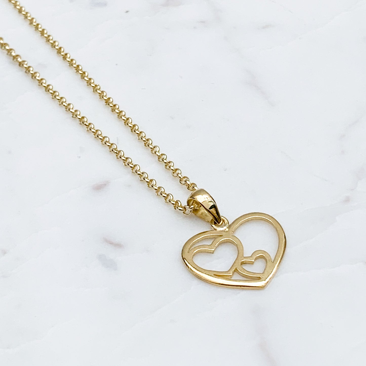 Dije Doble Corazón Oro18k