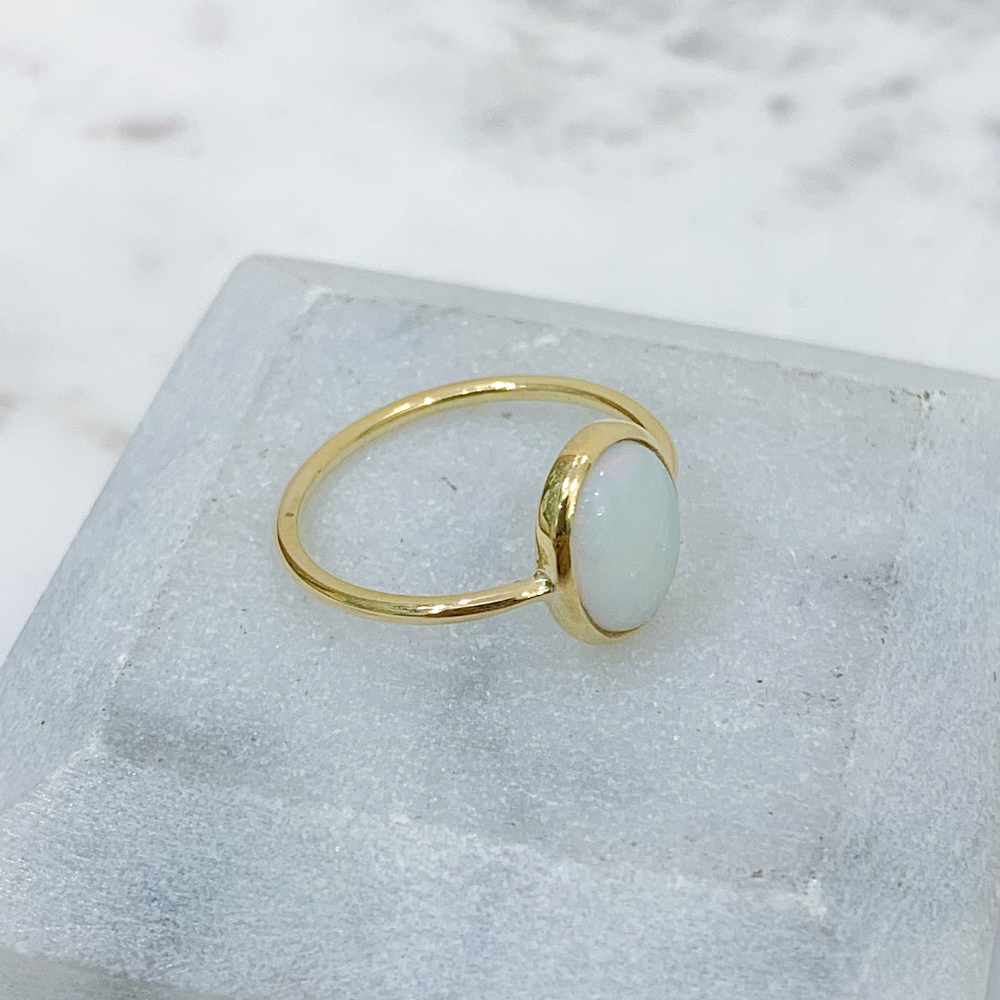 Anillo ópalo andino oro 18k