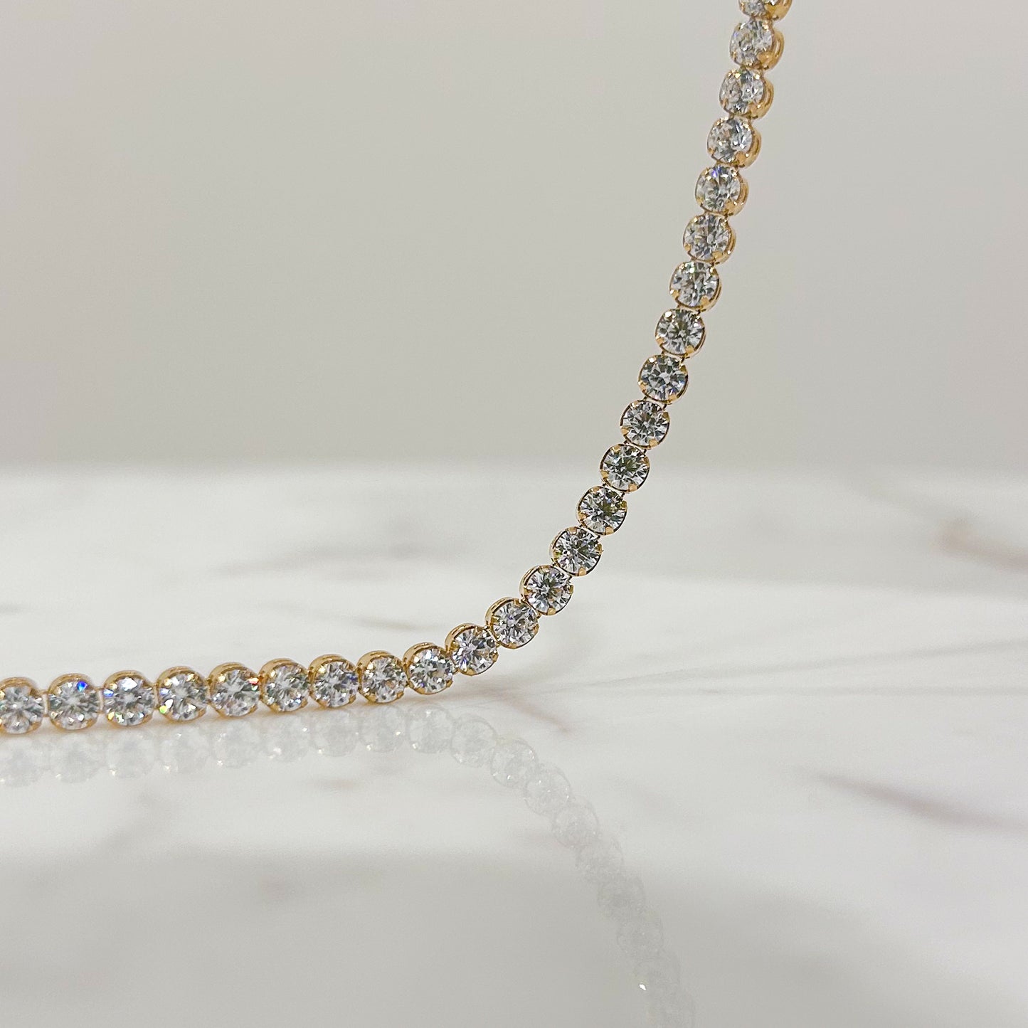 Pulsera tenis gruesa circones oro 18k