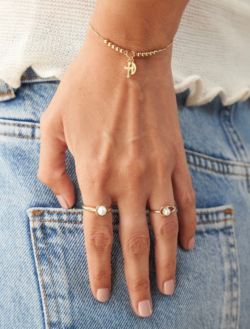 Pulsera Regulable Virgen Medalla Milagrosa en Oro 18K