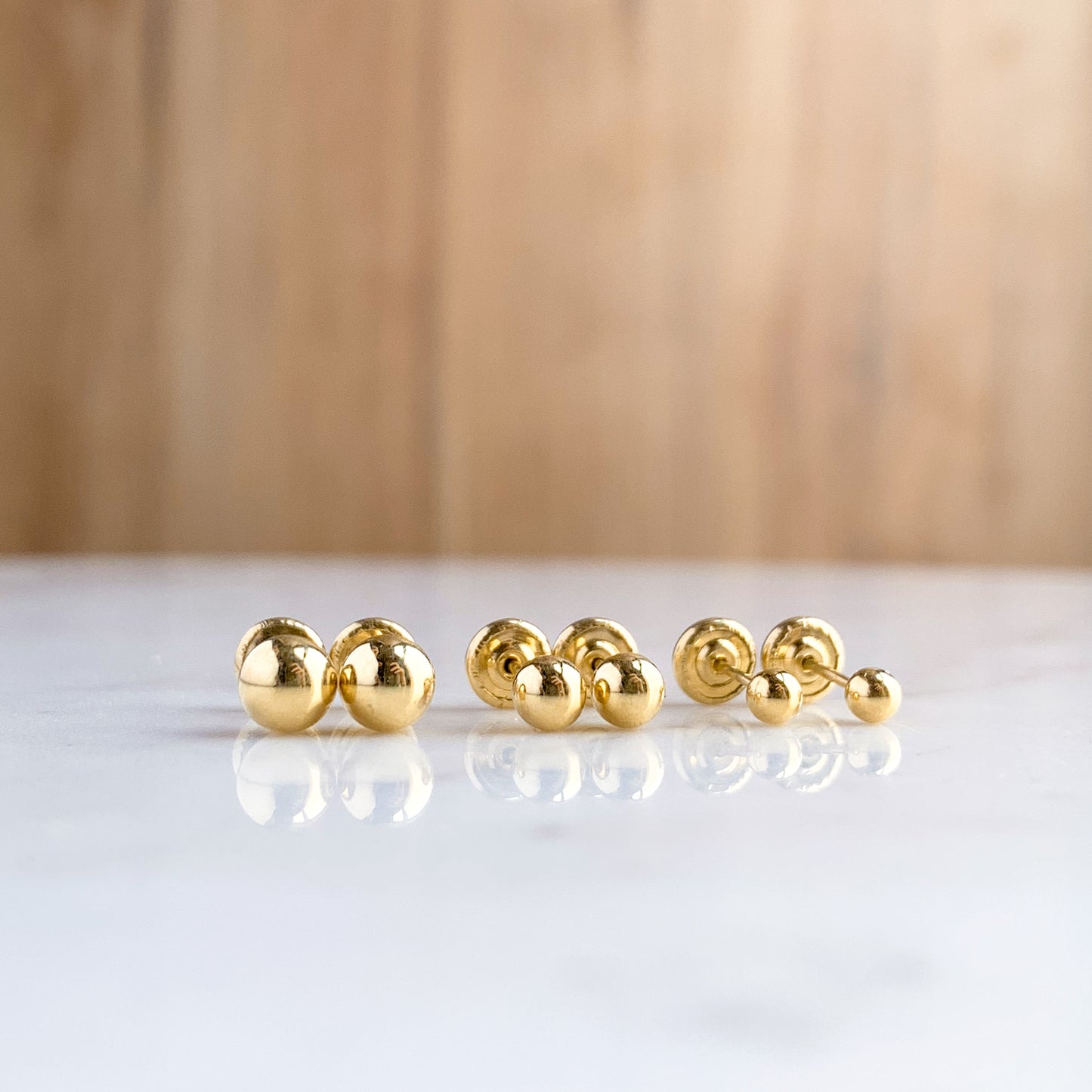 Aretes de bebé Oro18k Bolitas