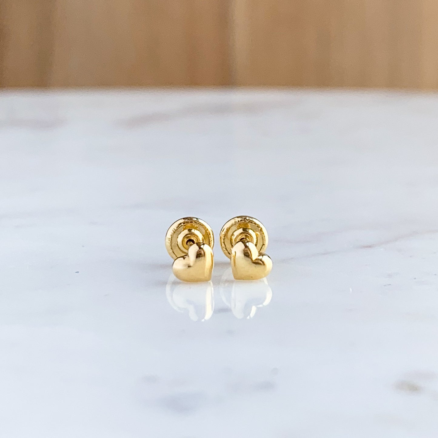 Aretes de bebé Oro18k Corazón