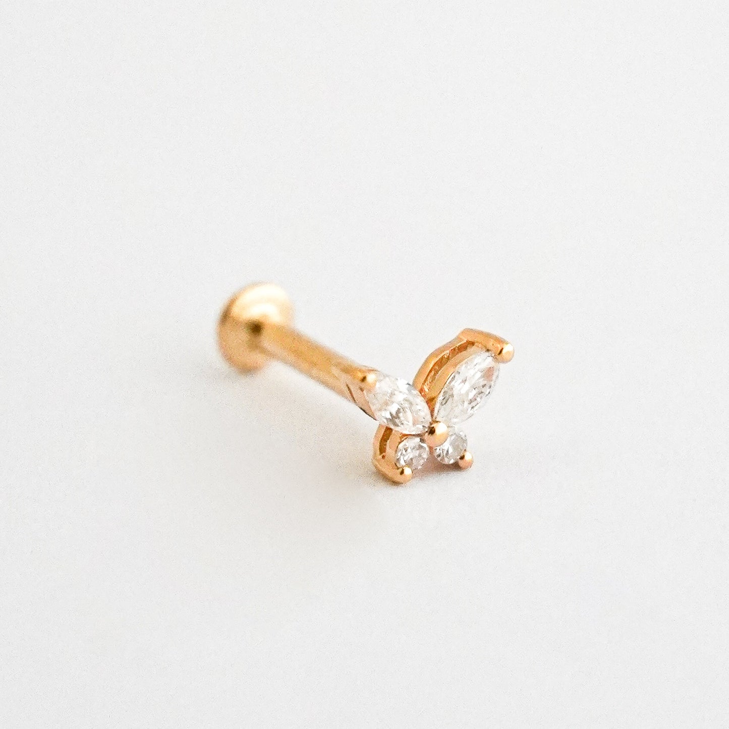 Piercing mariposa en Oro18k con diamantes naturales