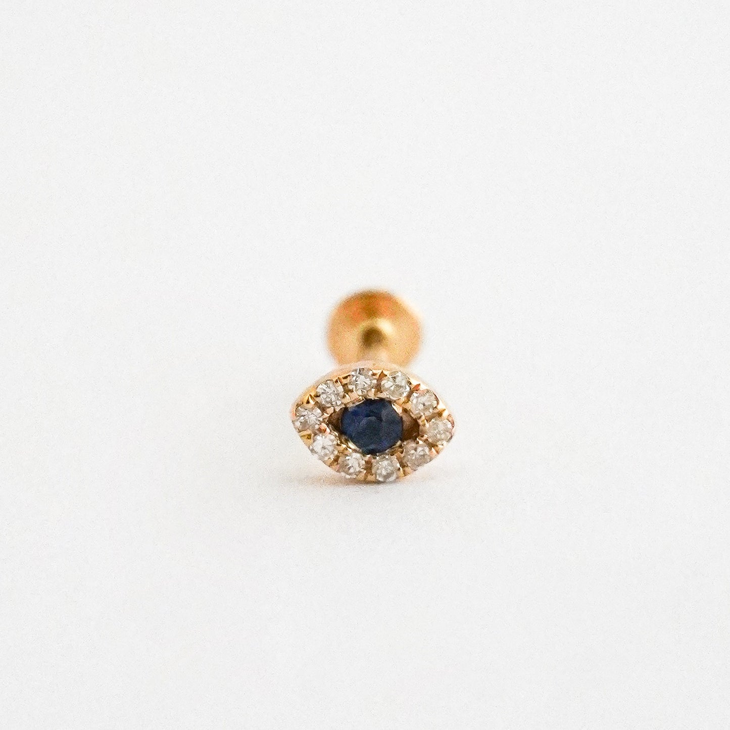 Piercing ojo turco en Oro18k con zafiro y diamantes naturales