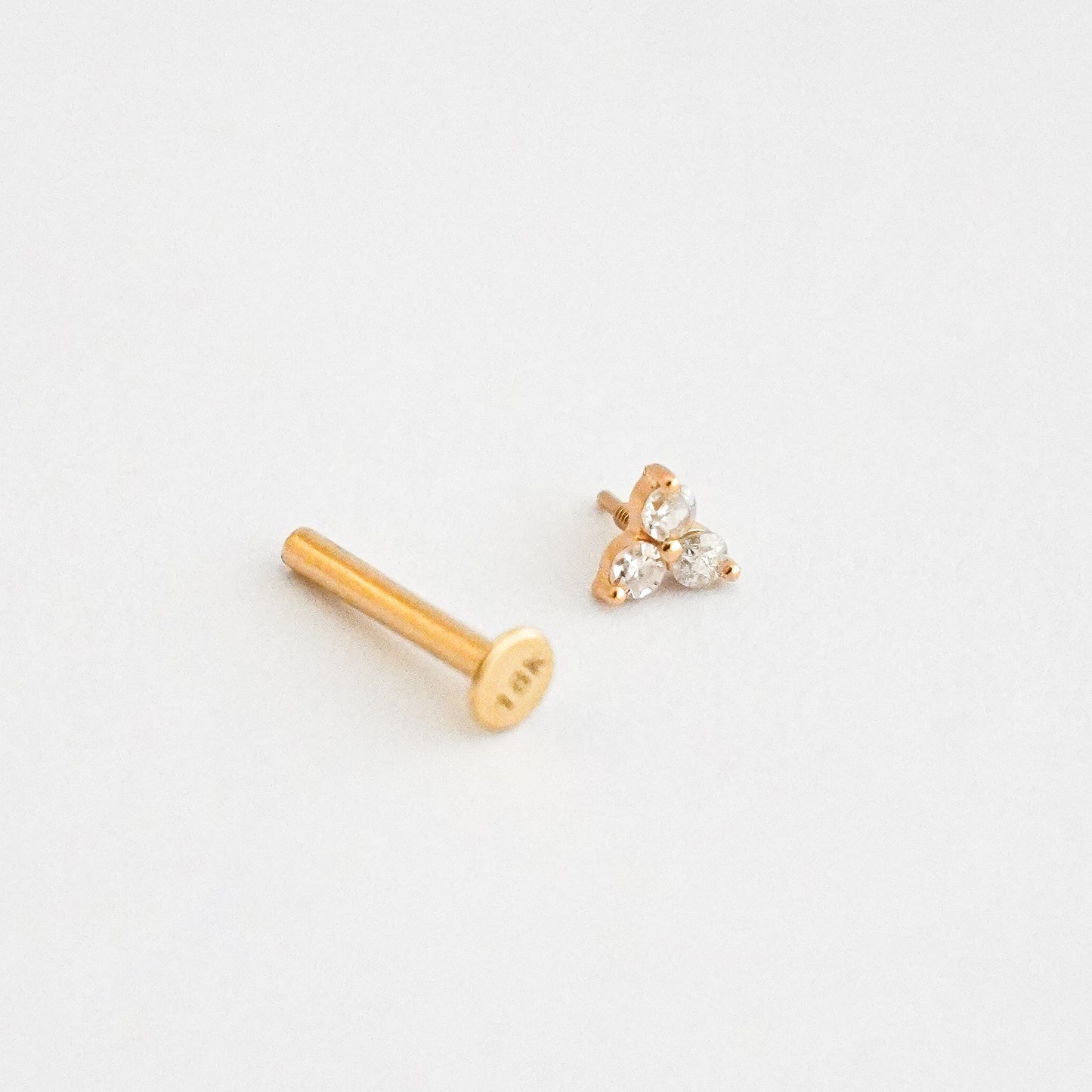 Piercing Trinity en Oro18k con diamantes naturales