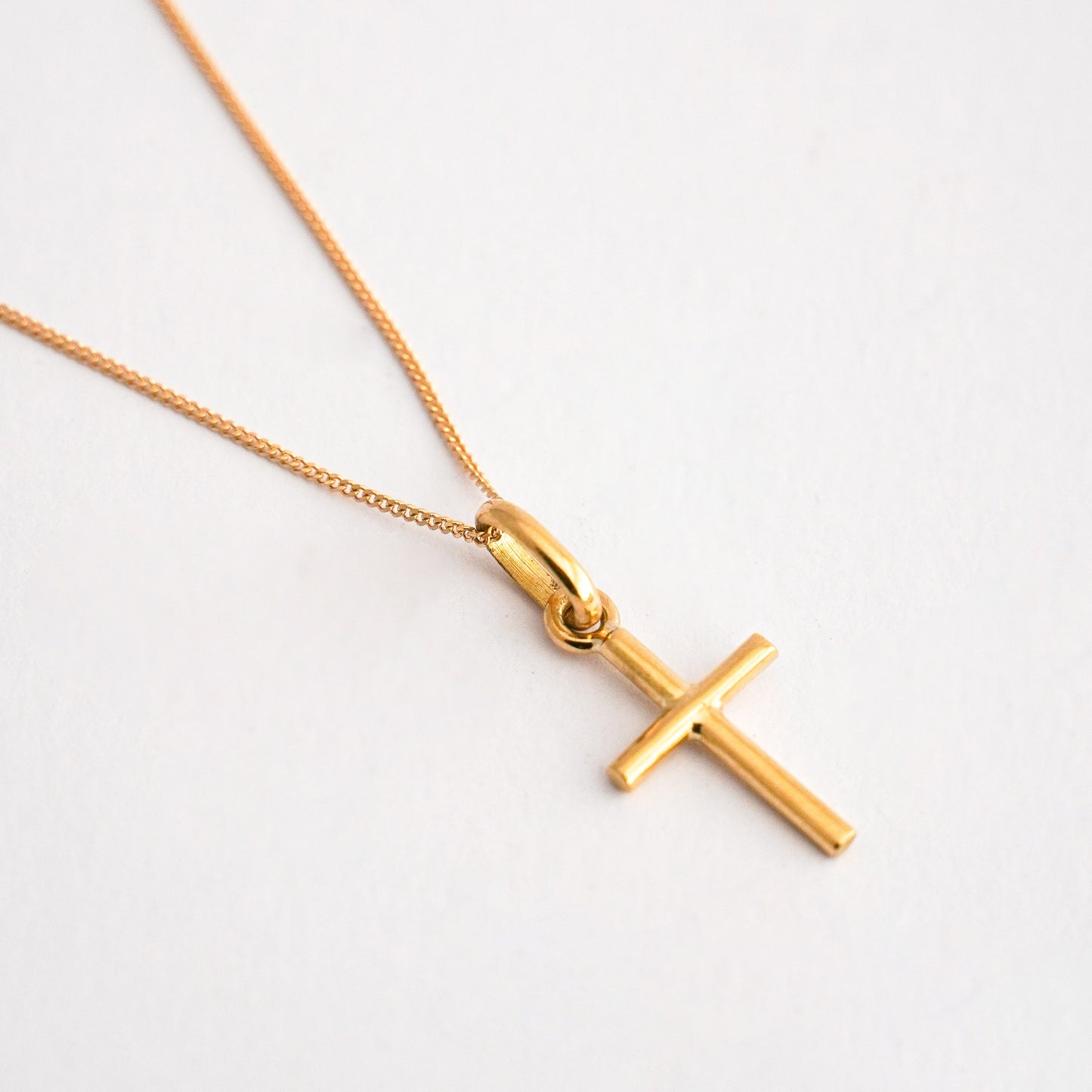 Pack cruz mini + Cadena en Oro18k 40 cm