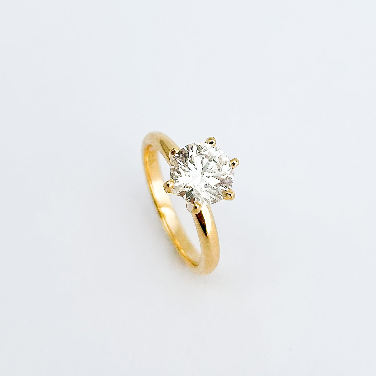 Anillo de compromiso oro18k - 18 / Diamante LG 1.55 cts