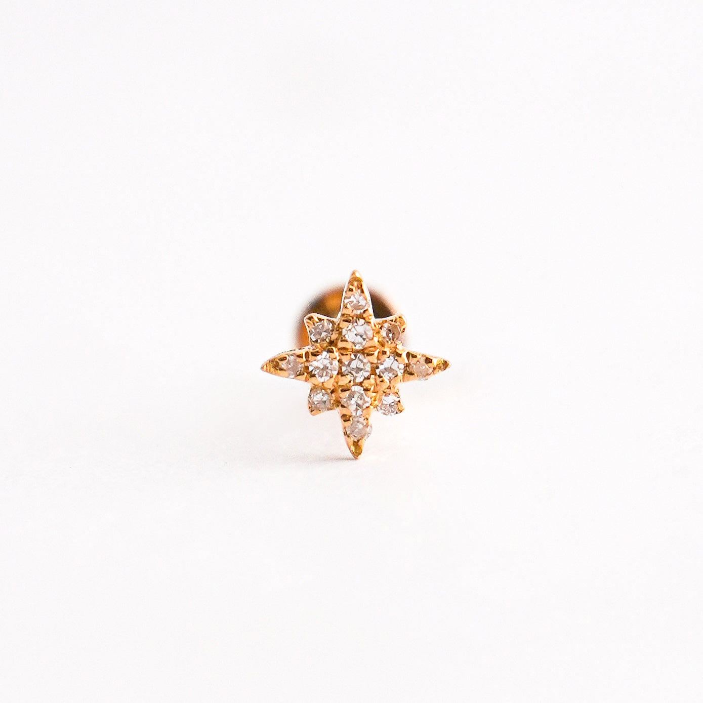 Piercing Estrella del norte en Oro18k con diamantes naturales