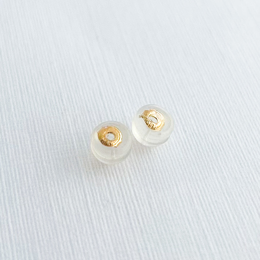 Seguro mariposa para arete en Oro18k con silicona