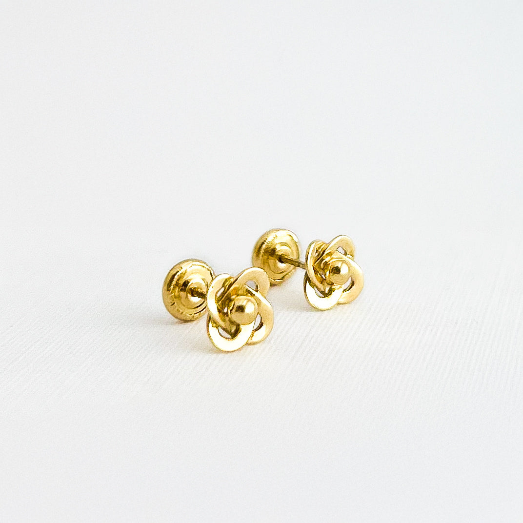 Aretes rosa oro18k