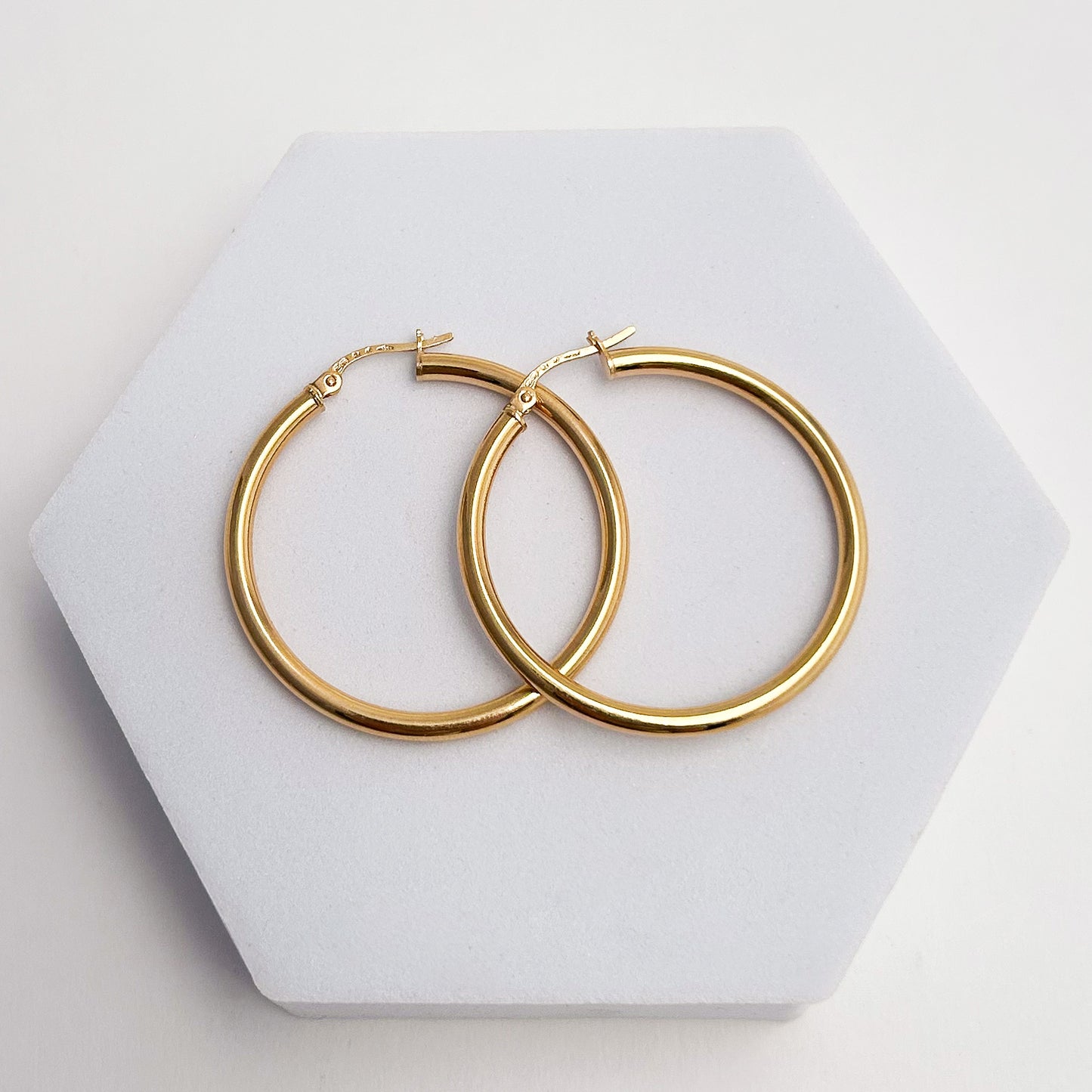 Argollas Tubo 2.5 mm 3.5 cm Oro 18k