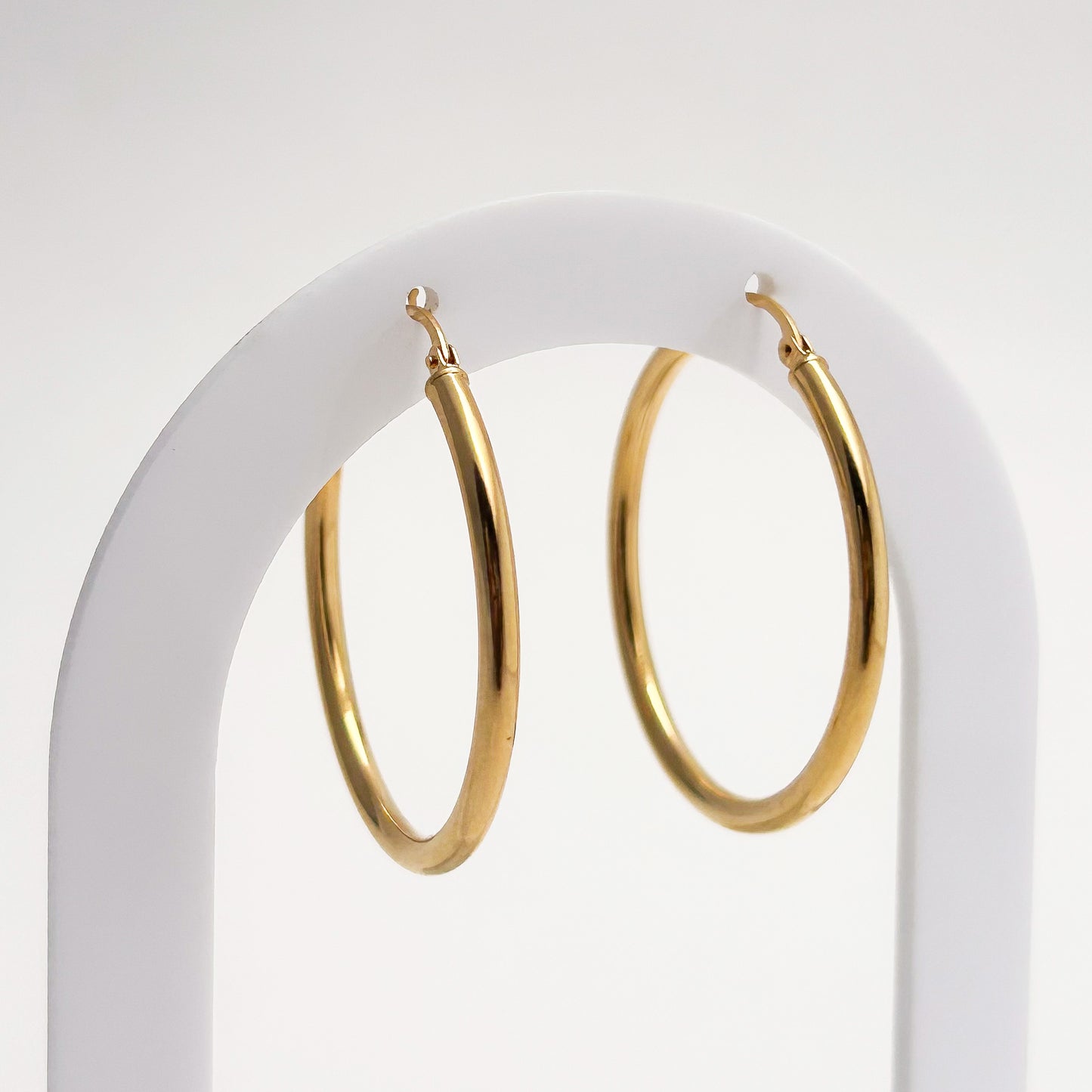 Argollas Tubo 2.5 mm 3.5 cm Oro 18k