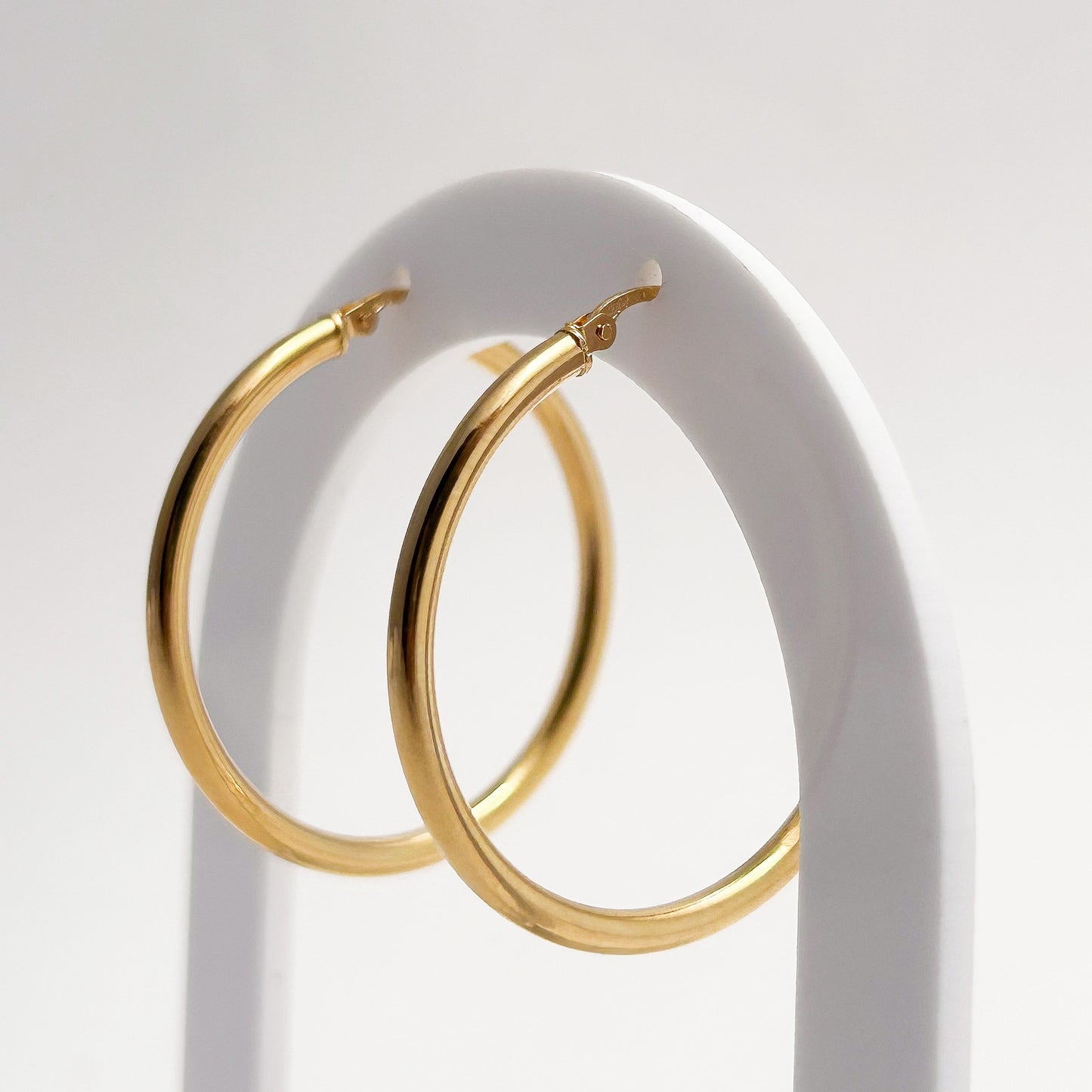 Argollas Tubo 2.5 mm 3.5 cm Oro 18k