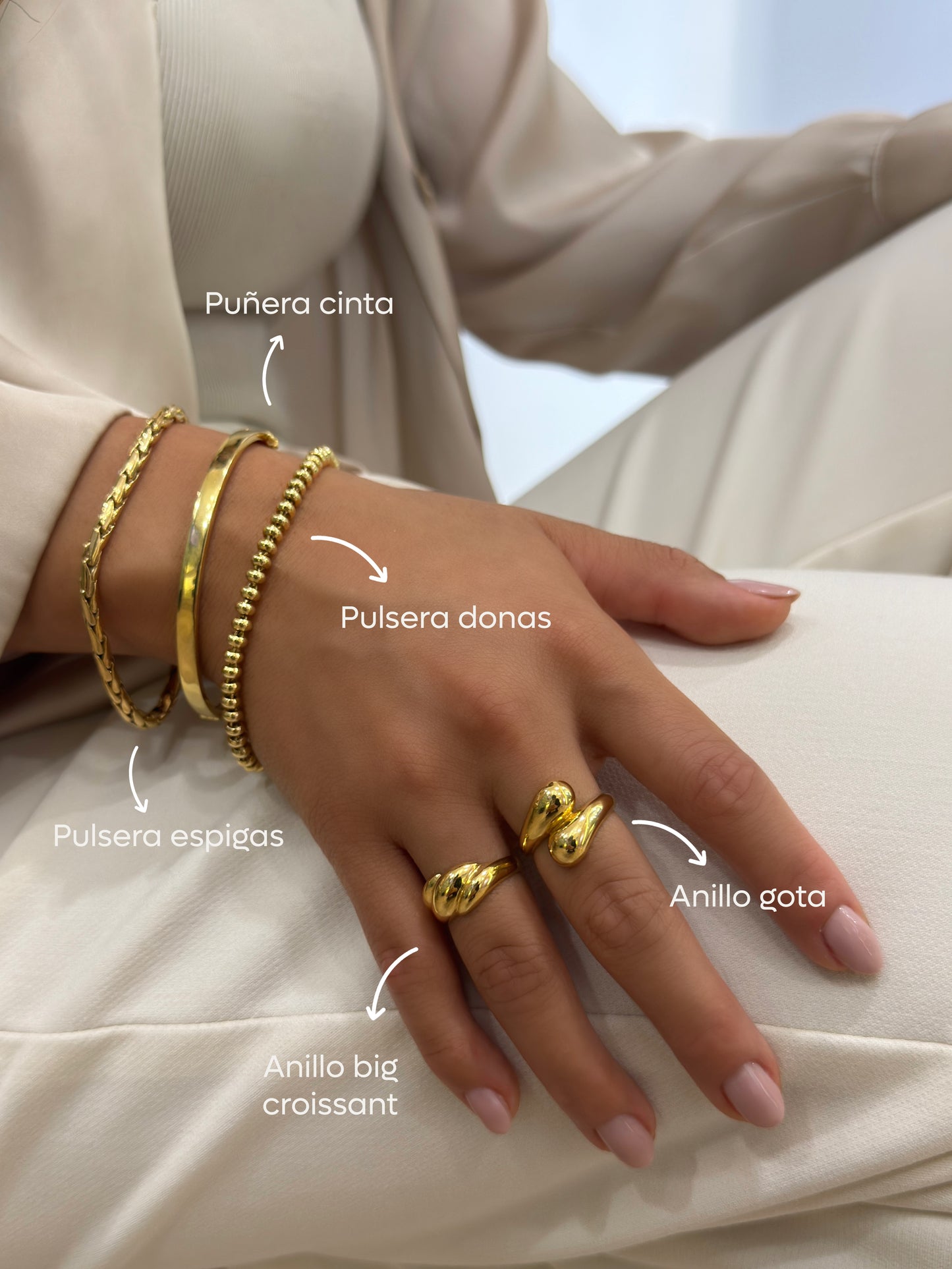 Puñera cinta 4.2 mm en Oro18k
