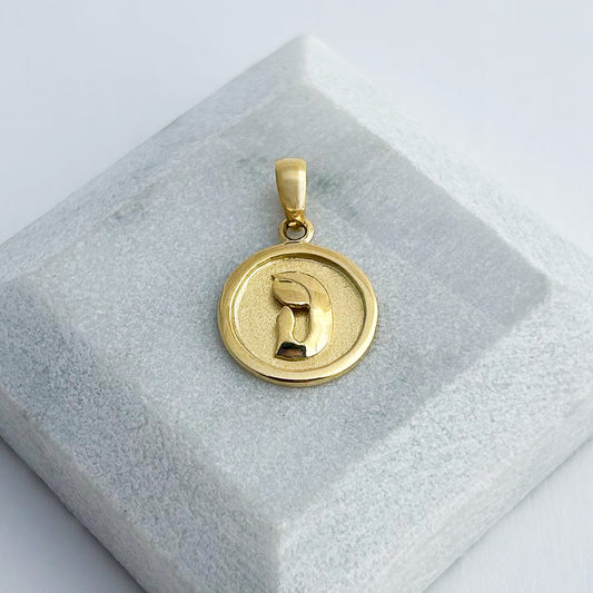 Dije de virgen en circulo Oro18k