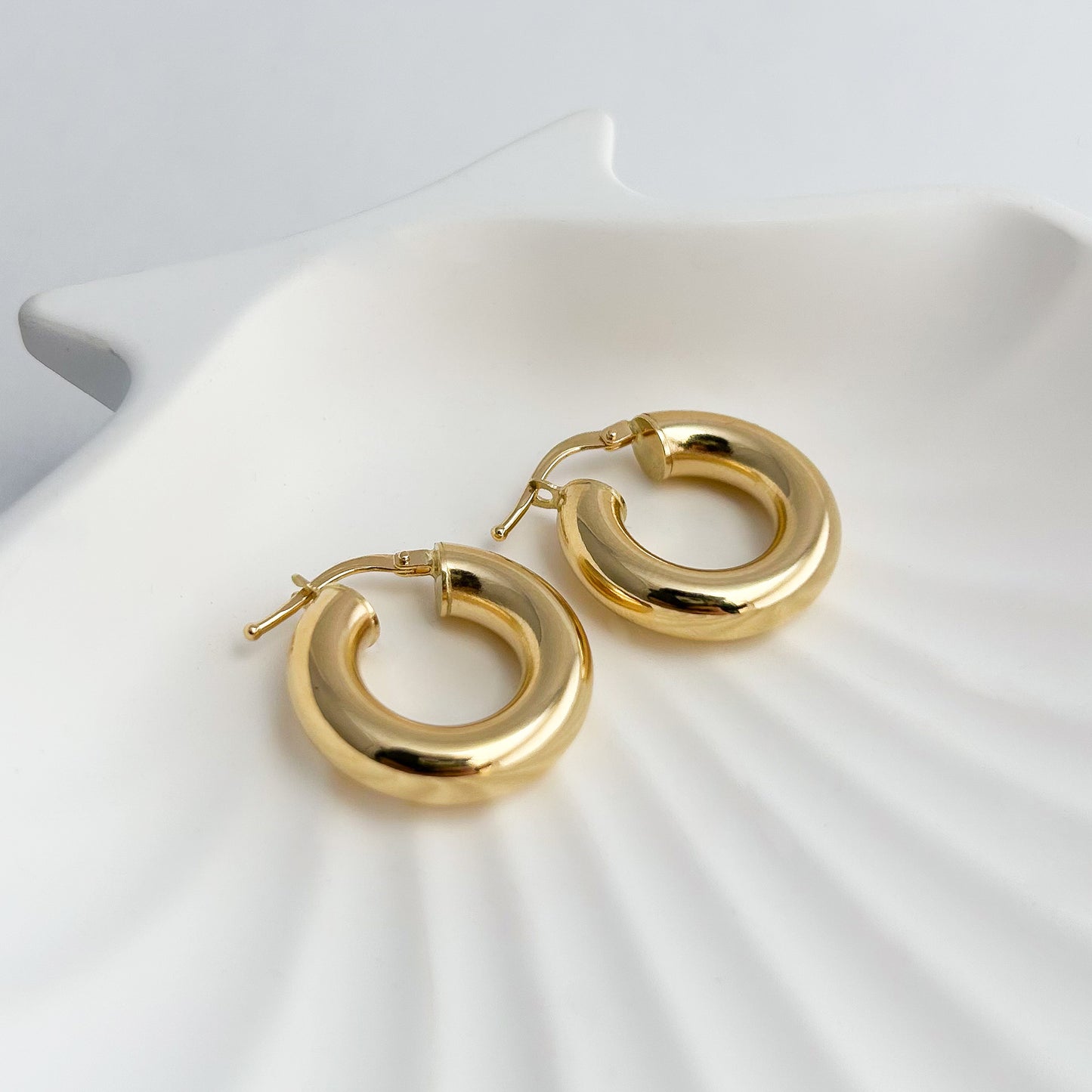 Argollas Donas 3.9 mm 1.8 cm Oro 18k