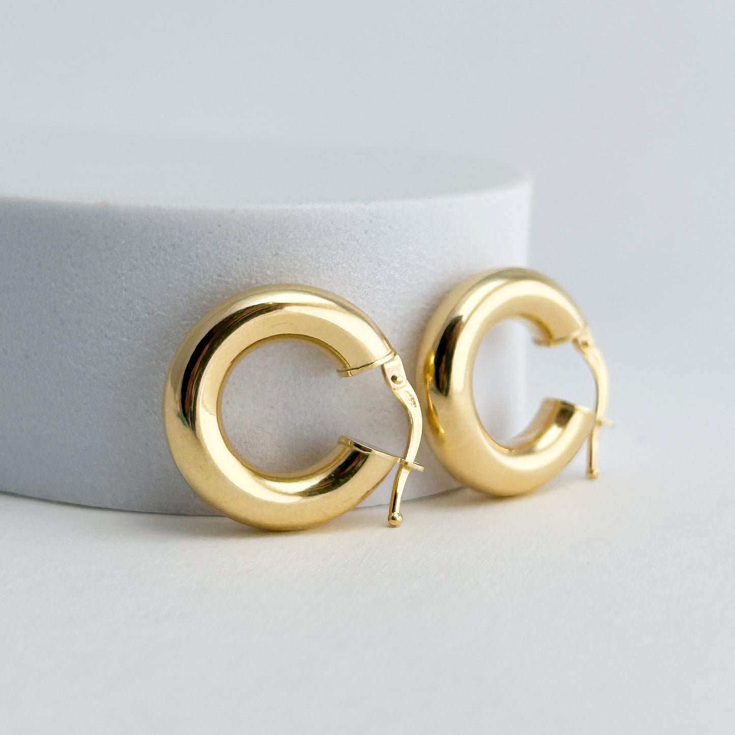 Argollas Donas 3.9 mm 1.8 cm Oro 18k