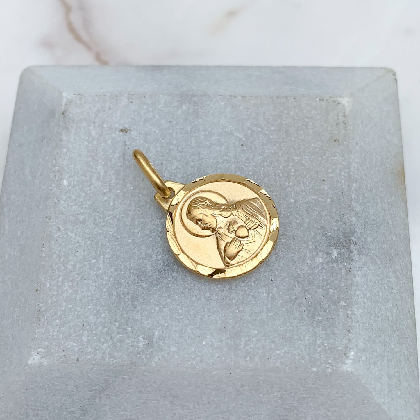 Medalla Escapulario Corazón de Jesús / Virgen del Carmen Oro18k