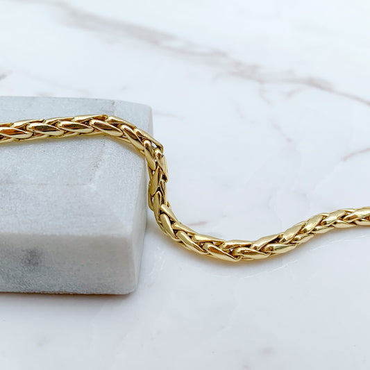 Pulsera Espiga gruesa 3.8 mm Oro18k