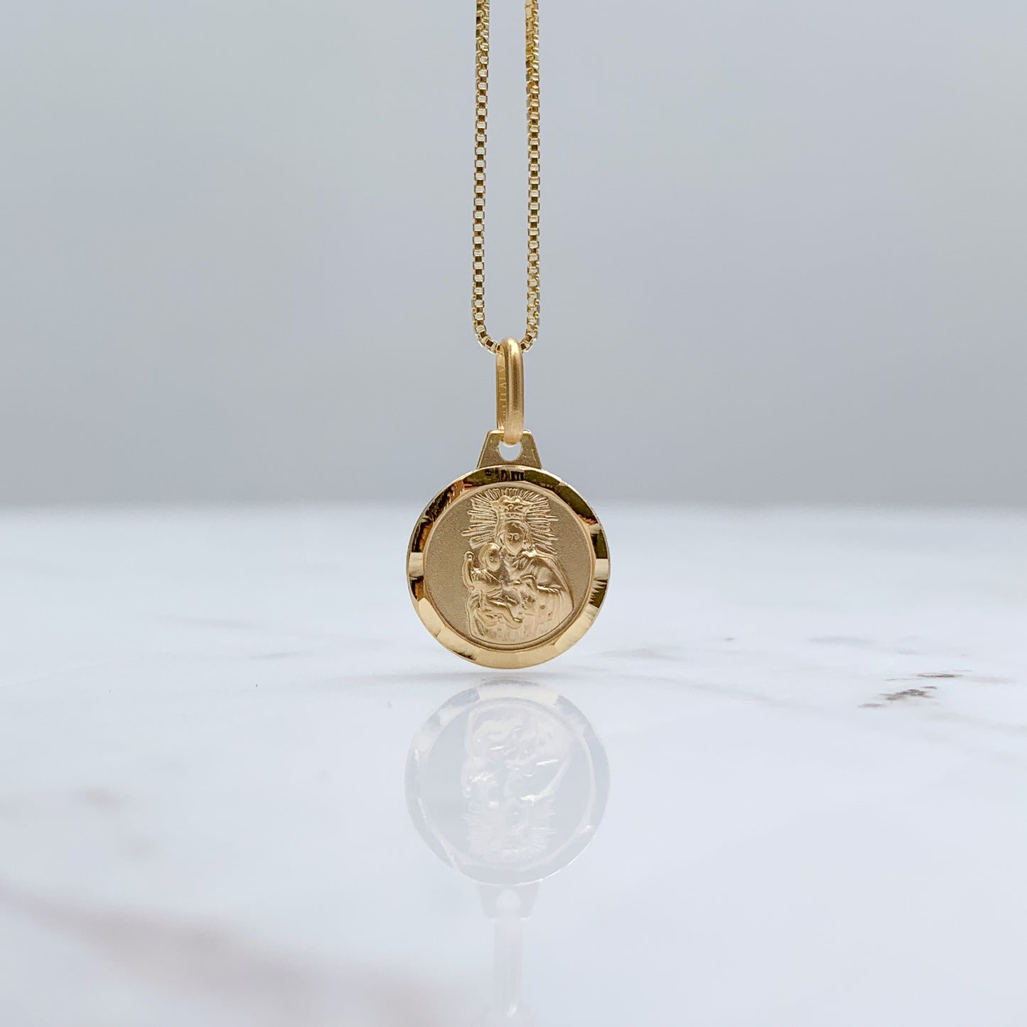 Medalla Escapulario Corazón de Jesús / Virgen del Carmen Oro18k