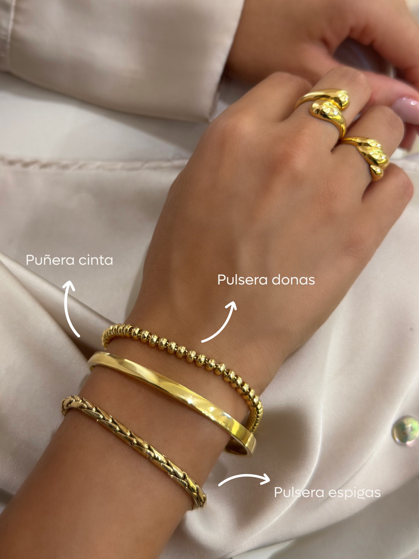 Puñera cinta 4.2 mm en Oro18k