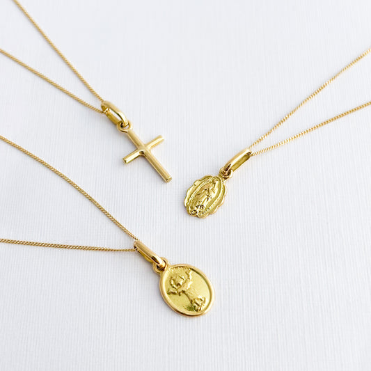 Pack Dije virgen de guadalupe + Cadena en Oro18k 45 cm