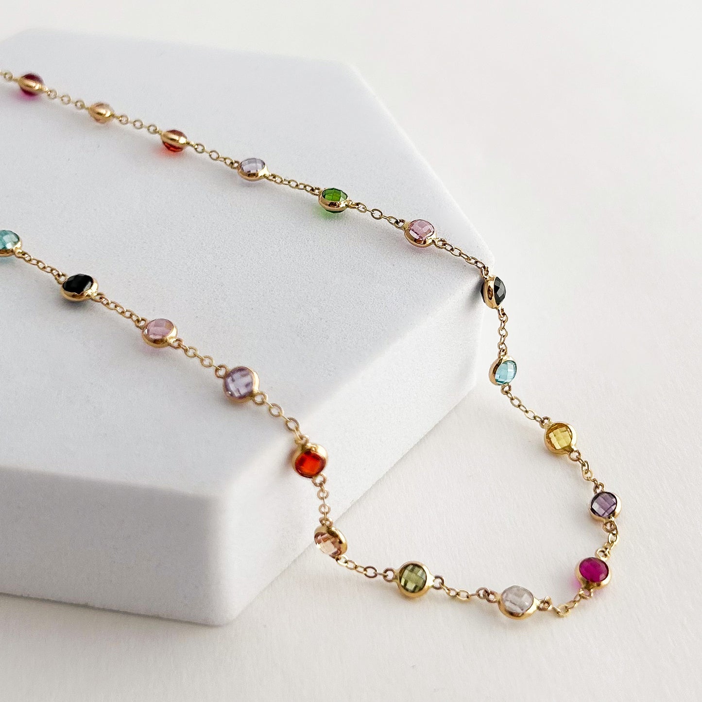 Cadena rainbow oro 18k
