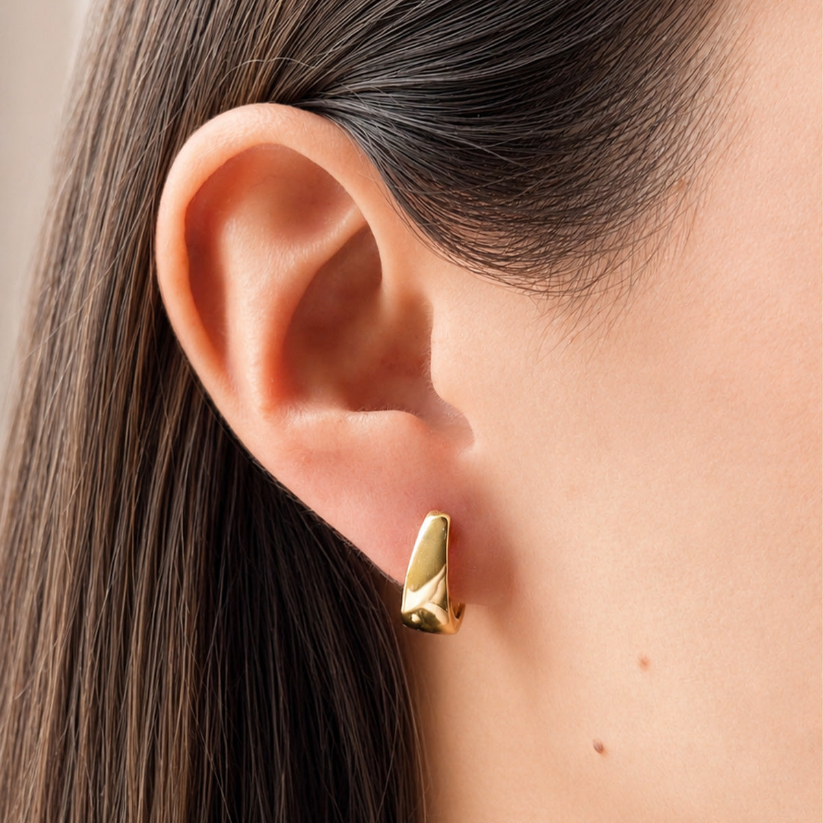 Argollas balsa degrade oro 18k