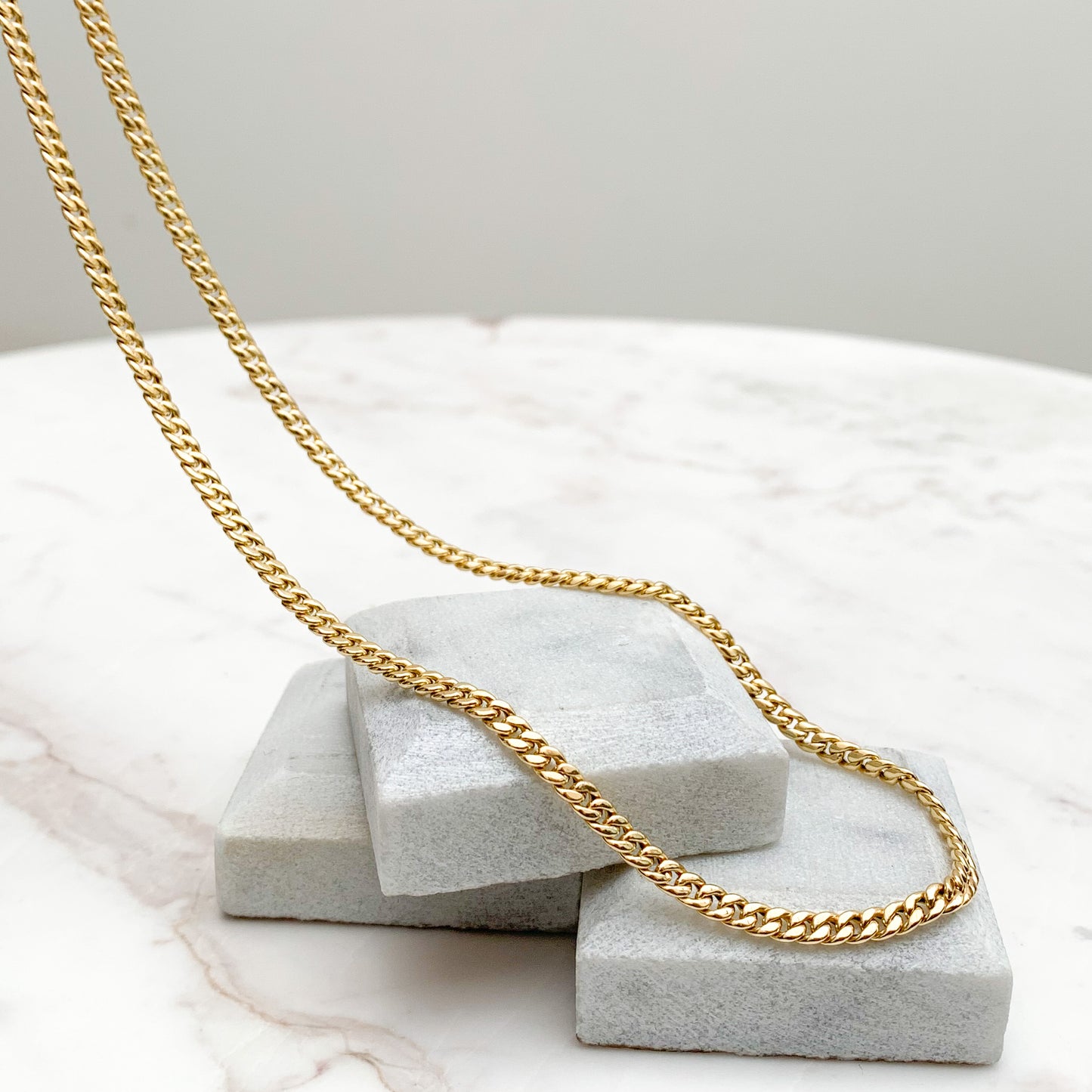 Cadena Barbada para hombre 3.7 mm - Oro18k